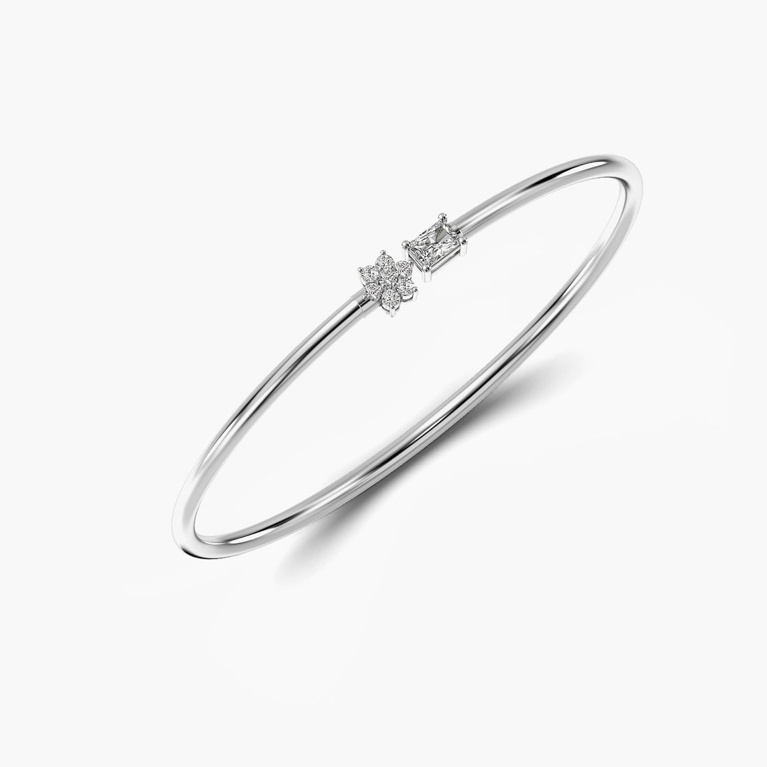 Snow Queen Bracelet - 3D View in White Gold - Diamond Bracelet by Moena