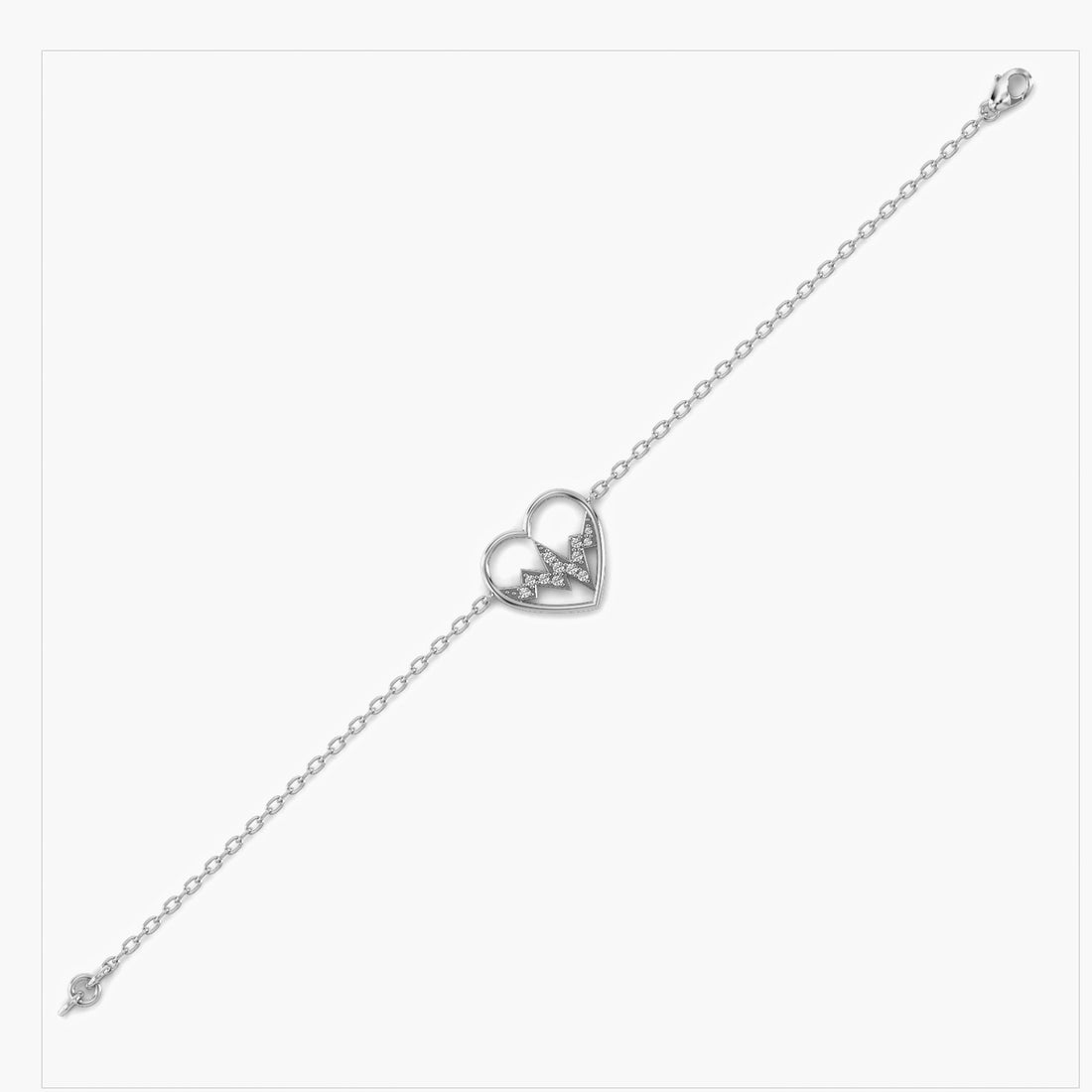 Pulse of Love Bracelet - Side View in White Gold - Diamond Bracelet by Moena