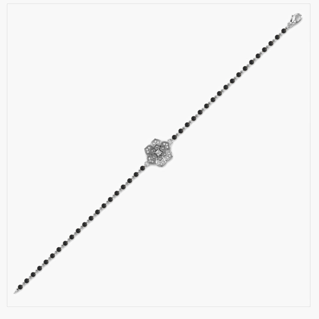 Blooming Vows Mangalsutra - Side View in White Gold - Diamond Bracelet by Moena