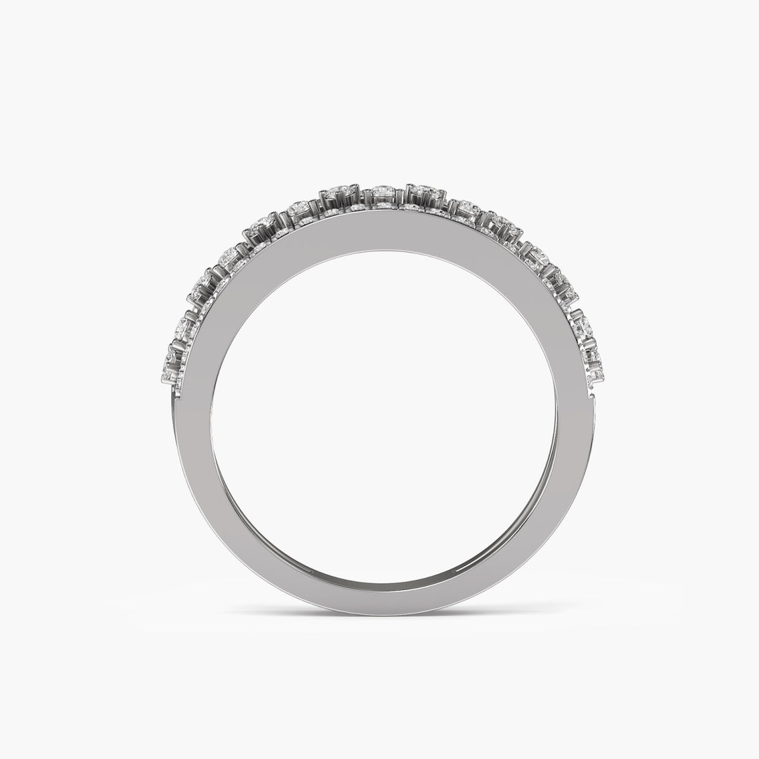 Starlit Harmony Band - Front View in White Gold - Diamond Ring by Moena