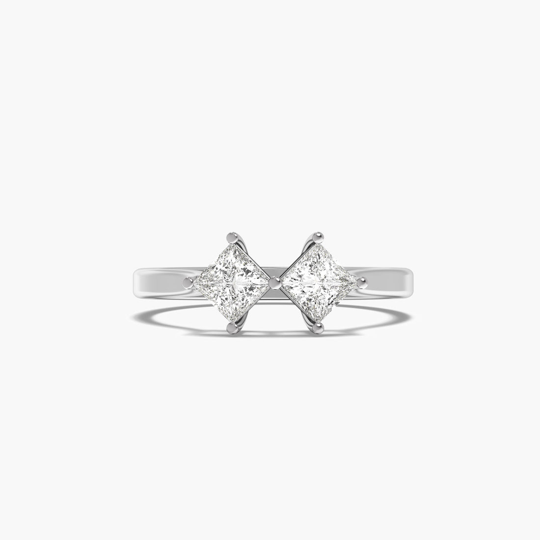 Cushion Harmony - Top View in White Gold - Cushion Diamond Ring by Moena