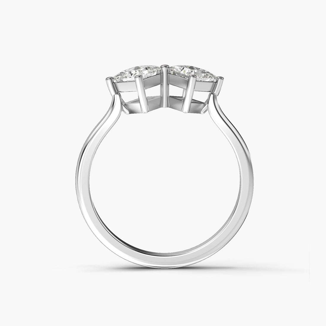 Cushion Harmony - Front View in White Gold - Cushion Diamond Ring by Moena