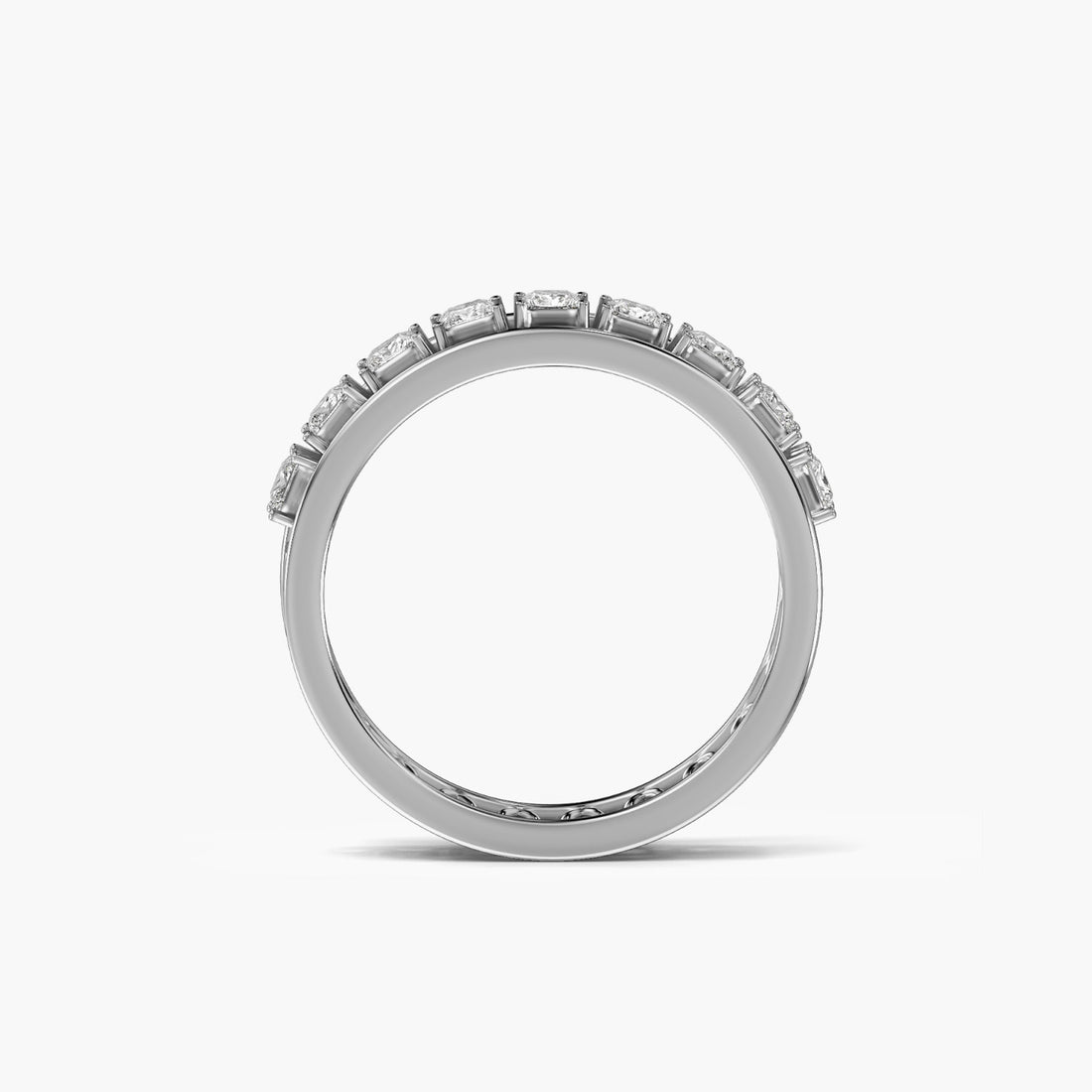 Lattice Glow Band - Front View in White Gold - Diamond Ring by Moena