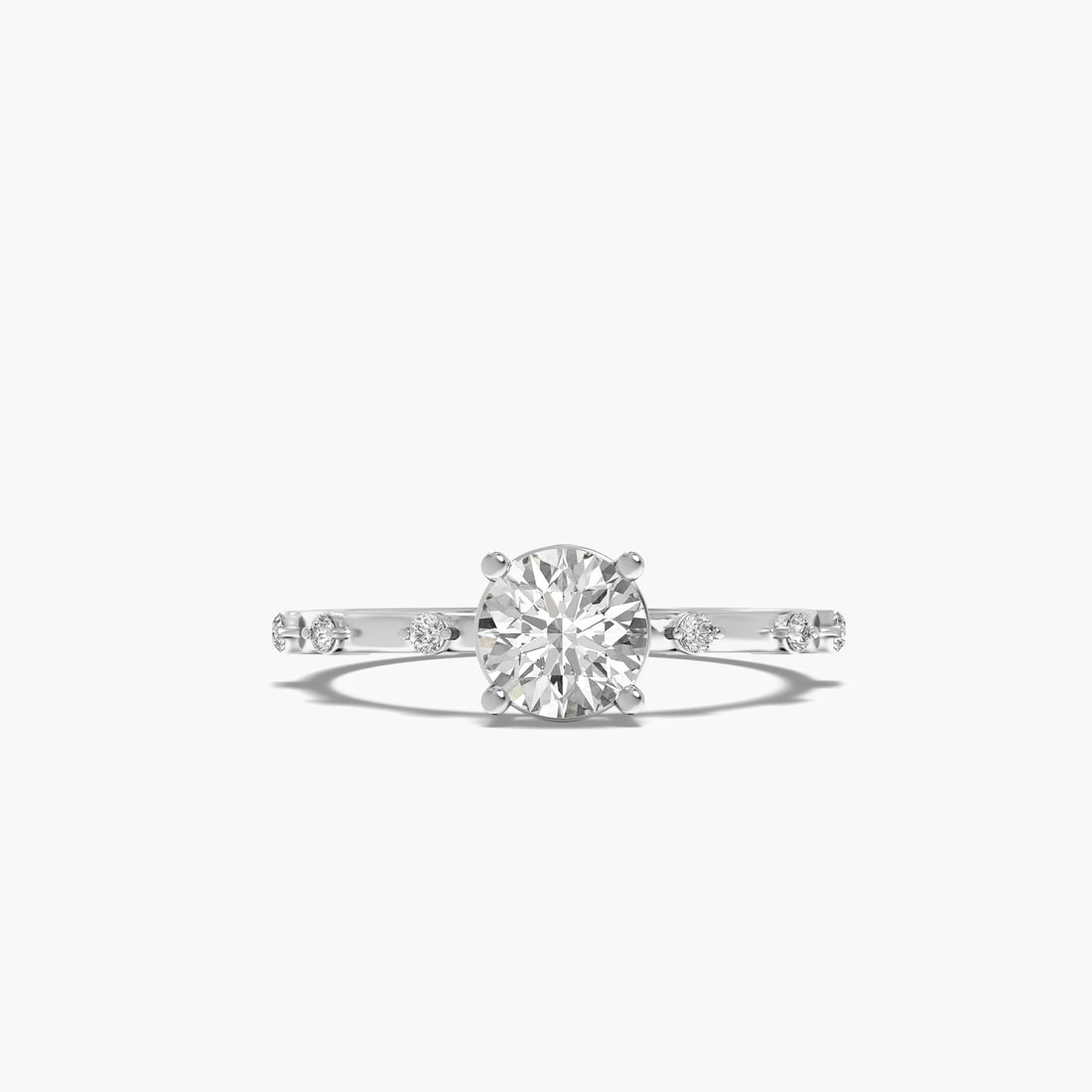 Solitaire Grace Ring - Top View in White Gold - Diamond Ring by Moena