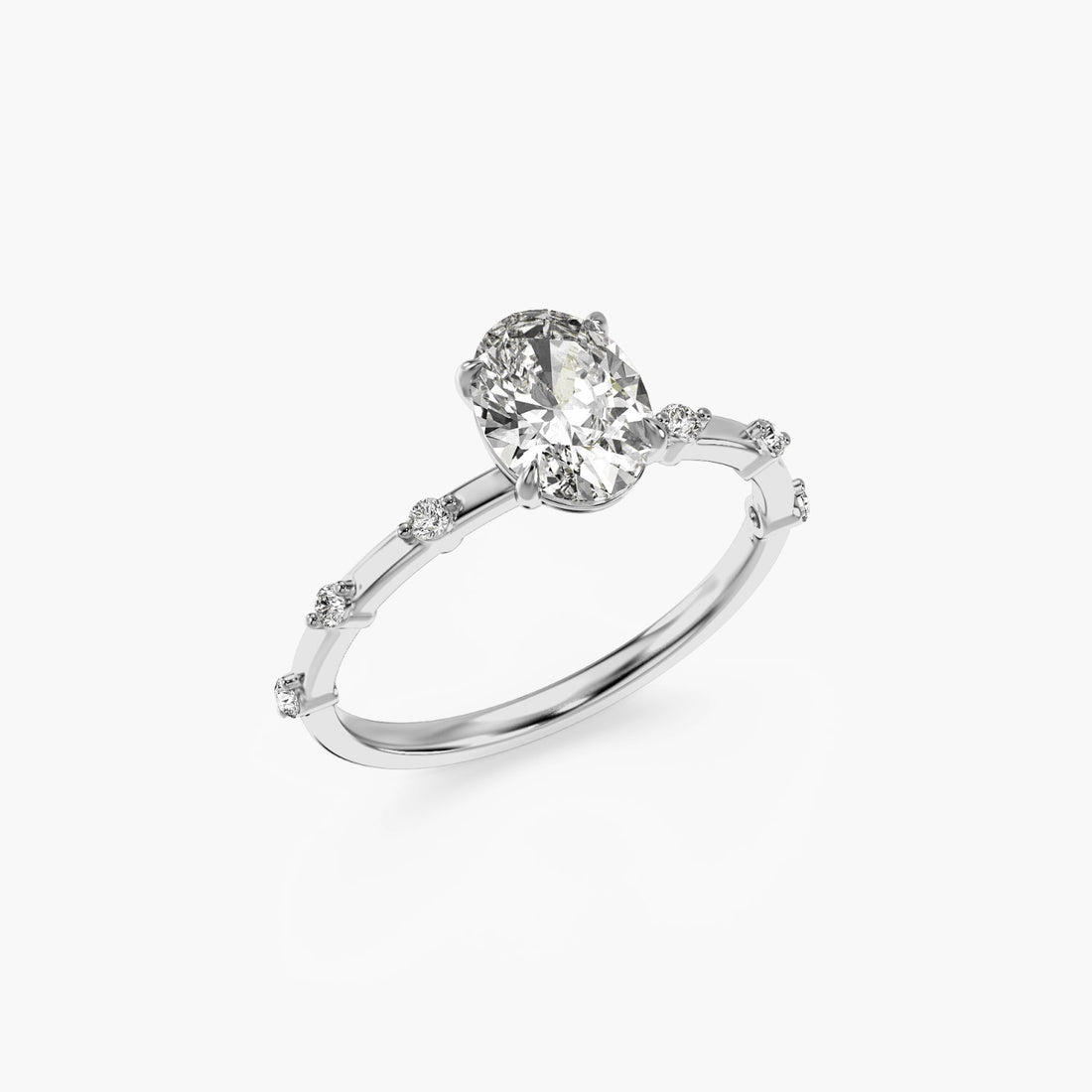 Elysian Grace Ring - 3D View in White Gold - Diamond Ring by Moena