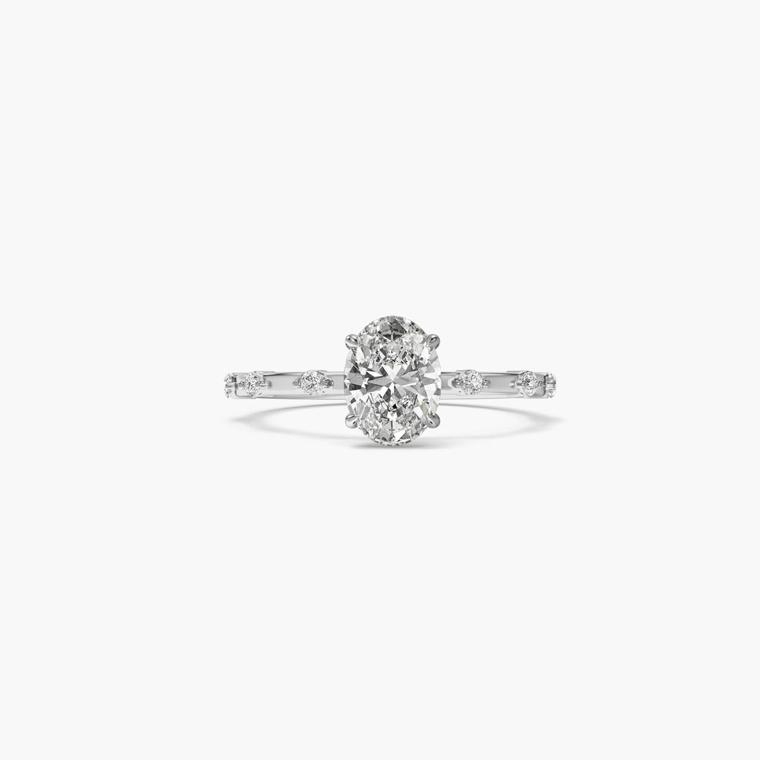 Elysian Grace Ring - Top View in White Gold - Diamond Ring by Moena