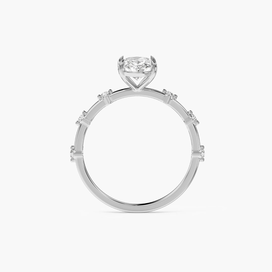 Elysian Grace Ring - Front View in White Gold - Diamond Ring by Moena