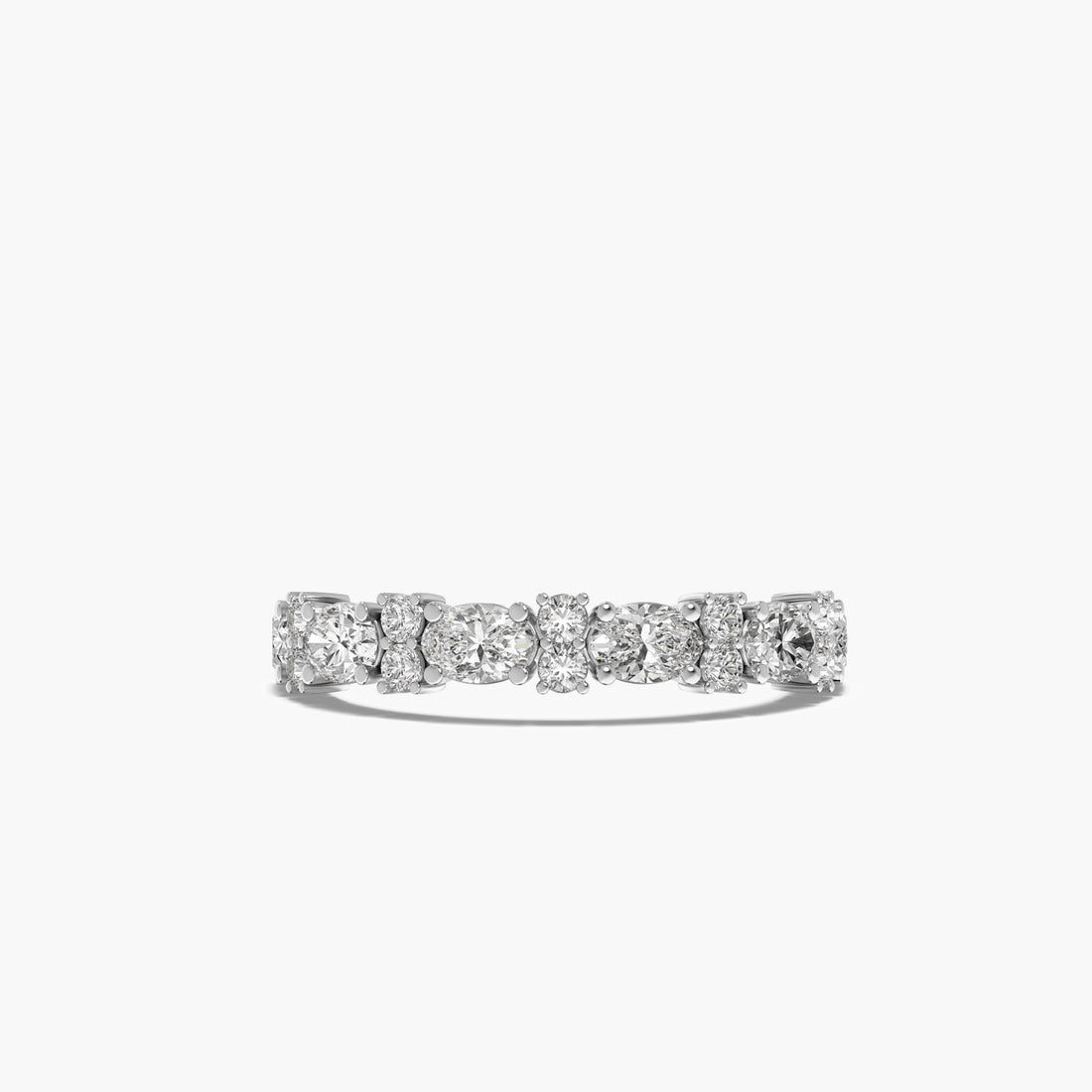 Sparkle Crown Band - Top View in White Gold - Diamond Ring by Moena