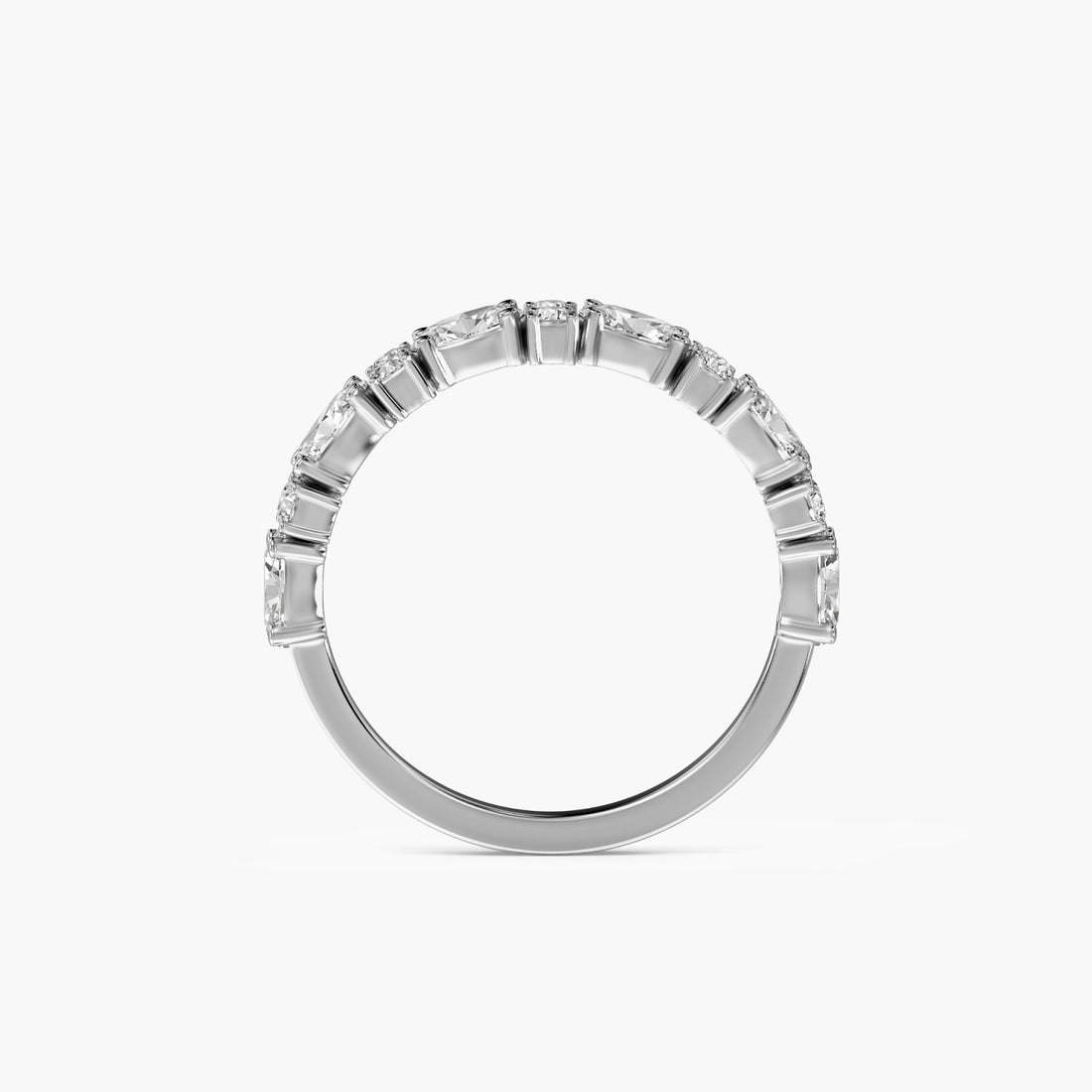 Sparkle Crown Band - Front View in White Gold - Diamond Ring by Moena