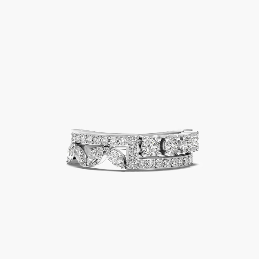 Garden Shine Ring - Top View in White Gold - Diamond Ring by Moena