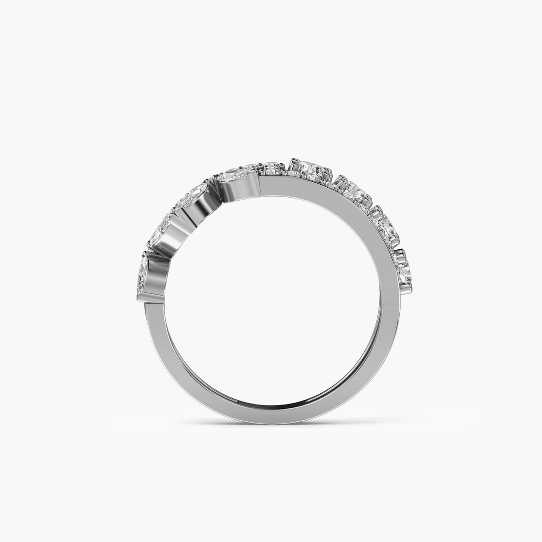 Garden Shine Ring - Front View in White Gold - Diamond Ring by Moena
