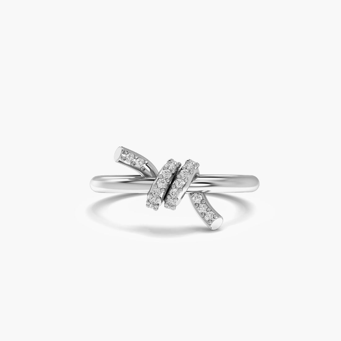 Love Knot Ring - Top View in White Gold - Diamond Ring by Moena