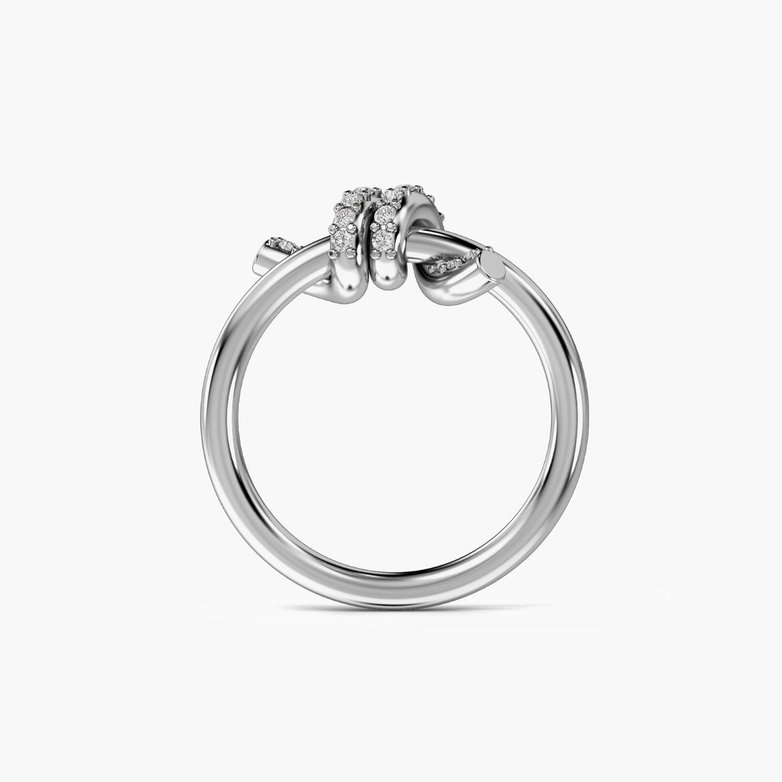 Love Knot Ring - Front View in White Gold - Diamond Ring by Moena