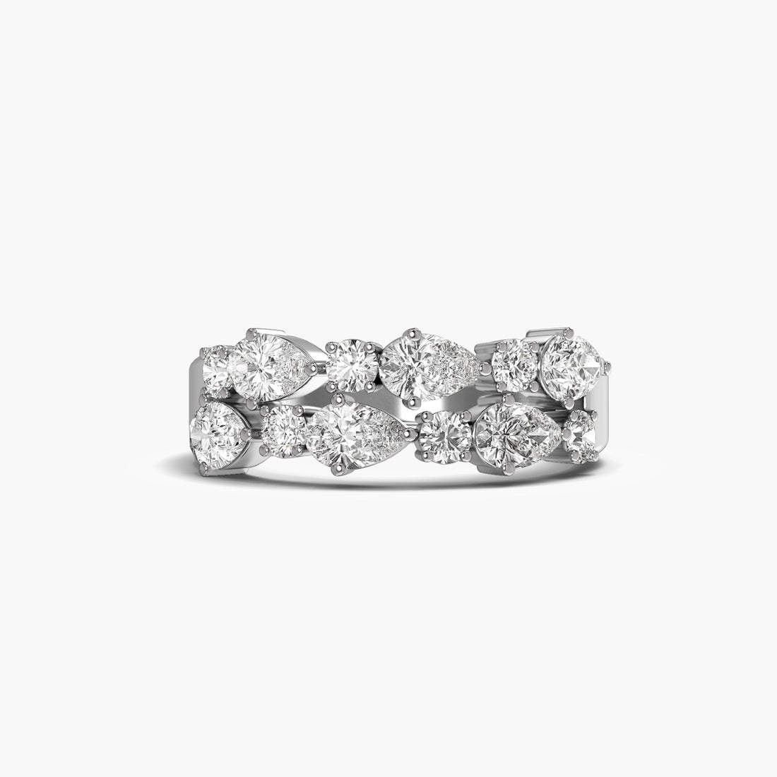 Eclipse Band - Top View in White Gold - Diamond Ring by Moena
