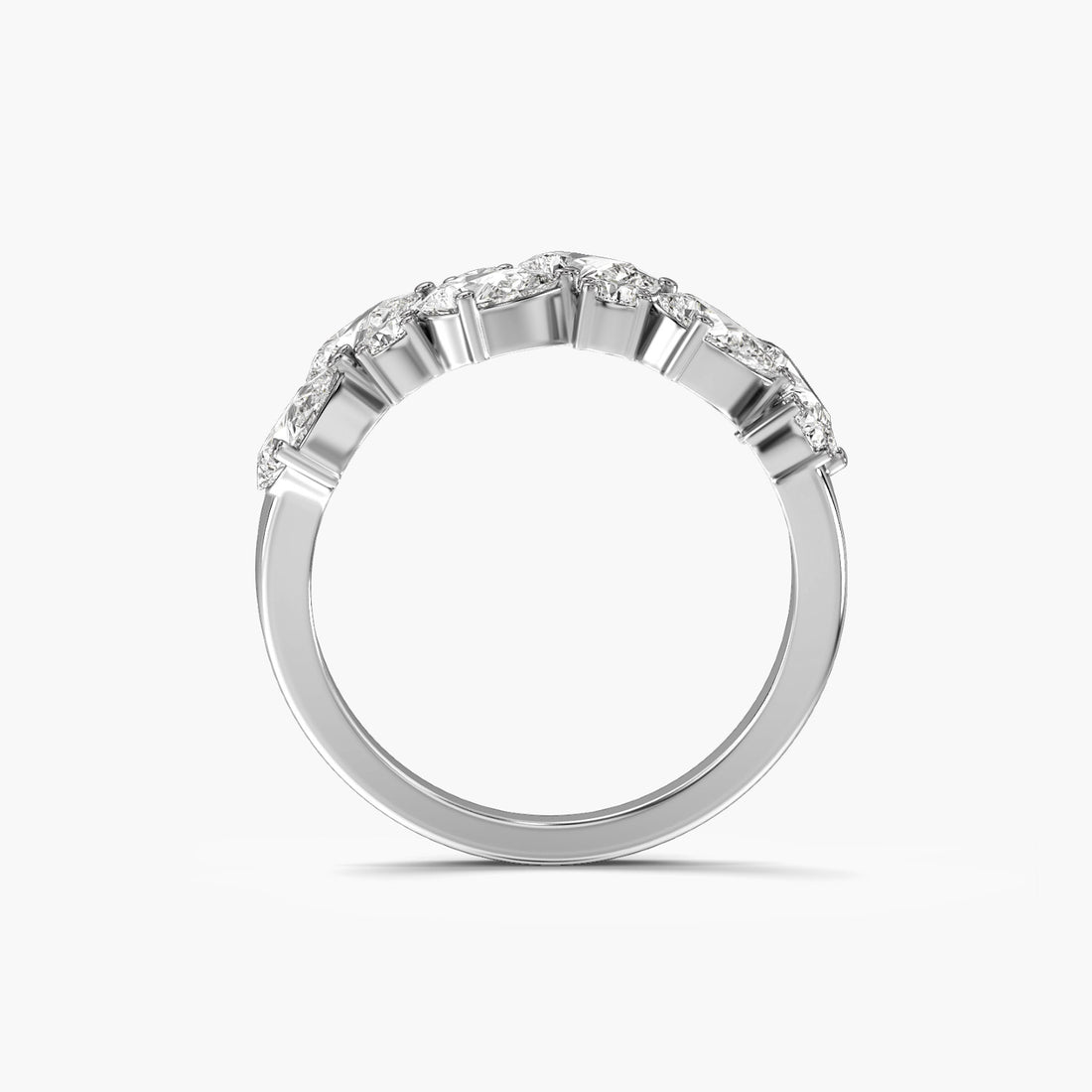 Eclipse Band - Front View in White Gold - Diamond Ring by Moena