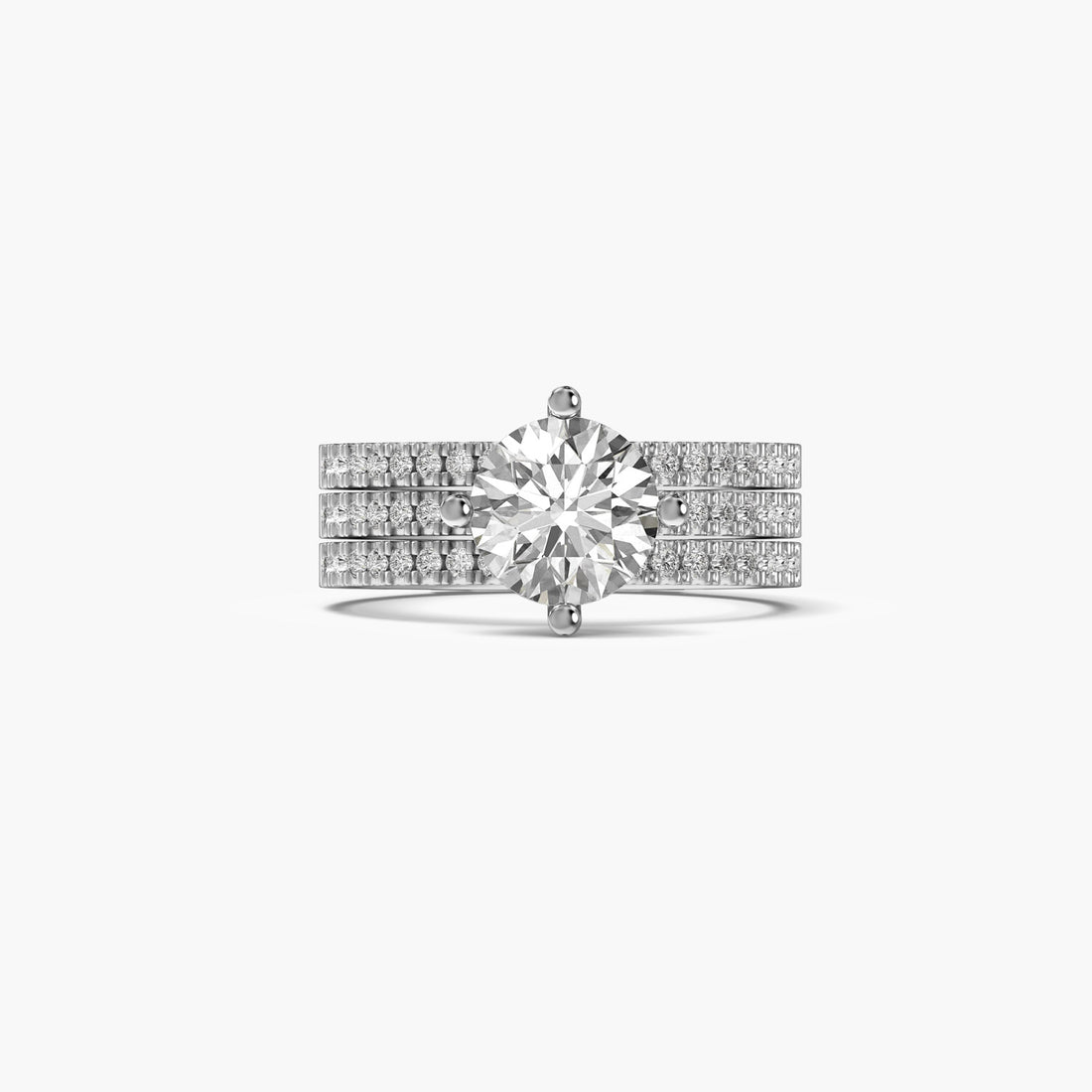 Radiant Stature - Top View in White Gold - Radiant Diamond Ring by Moena