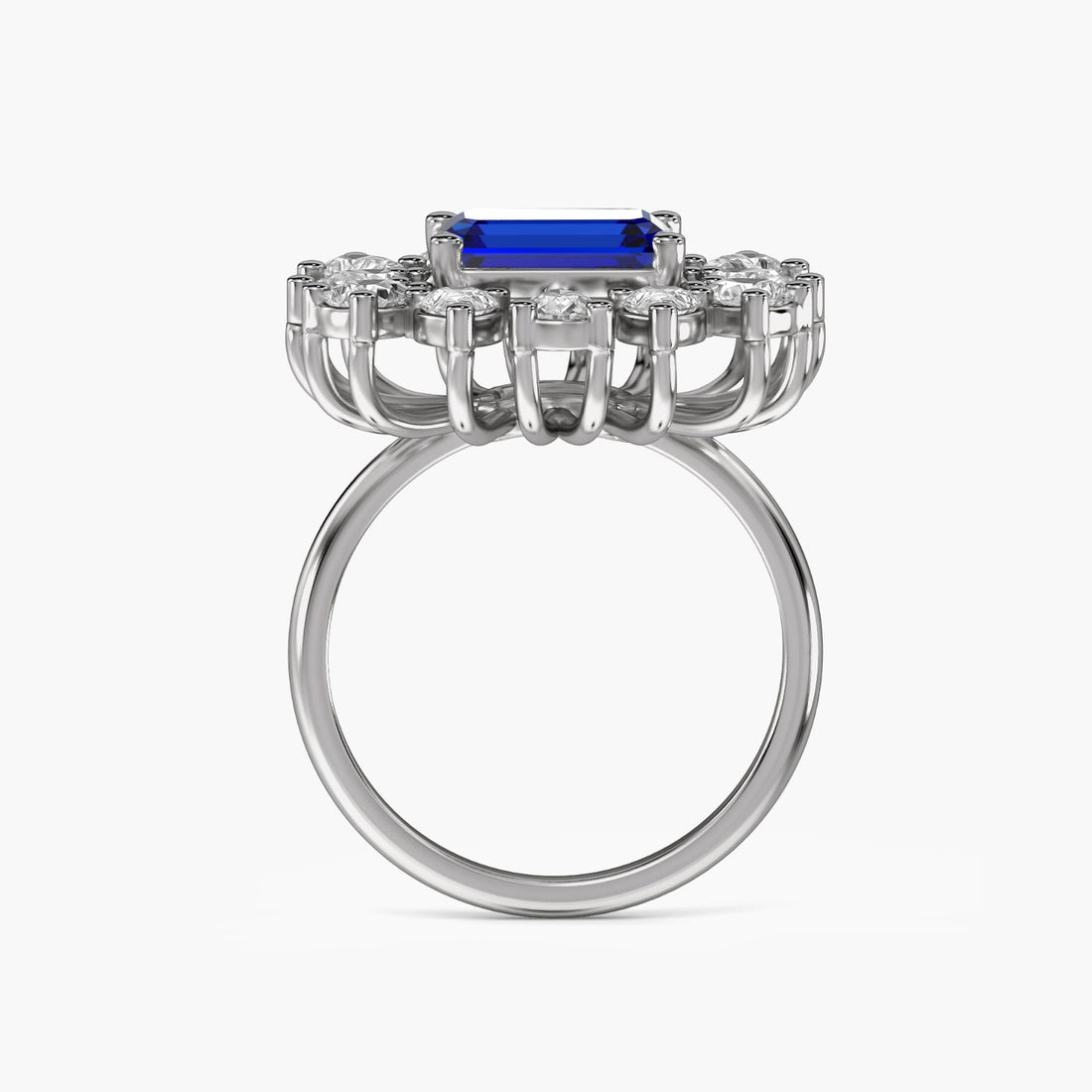 Aurora Bloom Ring - Front View in White Gold - Diamond Ring by Moena