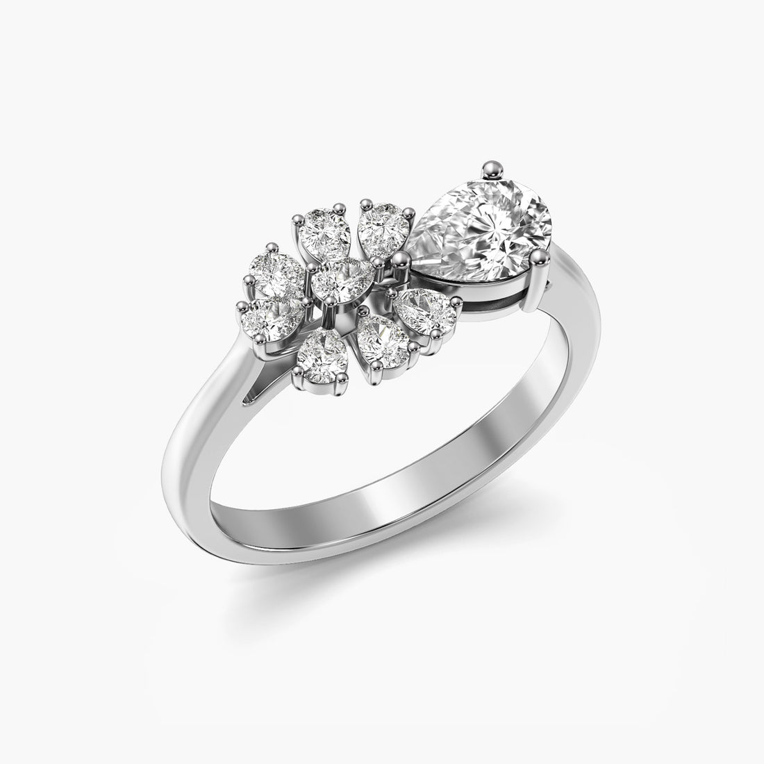 Spring beauty - 3D View in White Gold - Diamond Ring by Moena