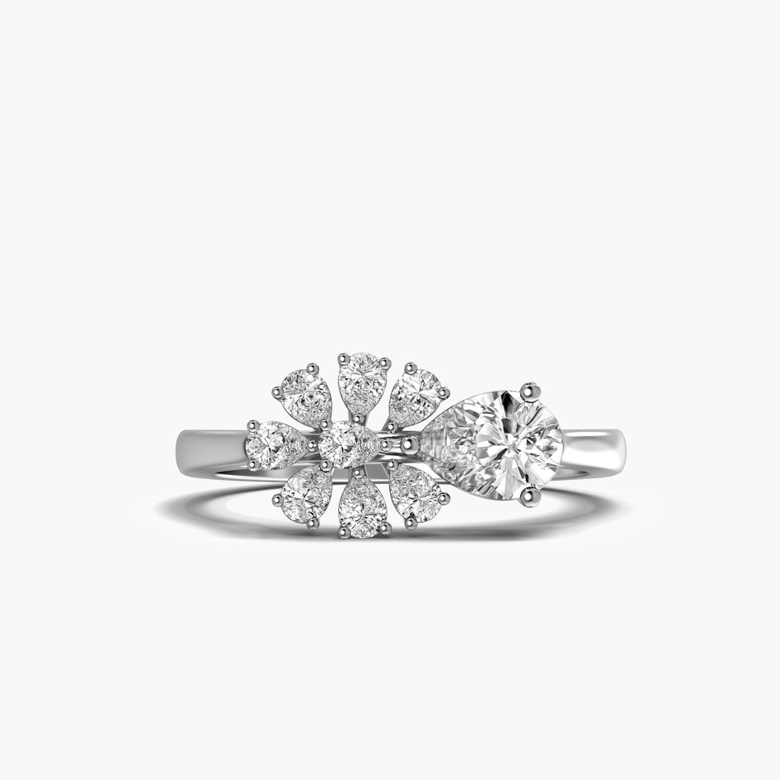 Spring beauty - Top View in White Gold - Diamond Ring by Moena