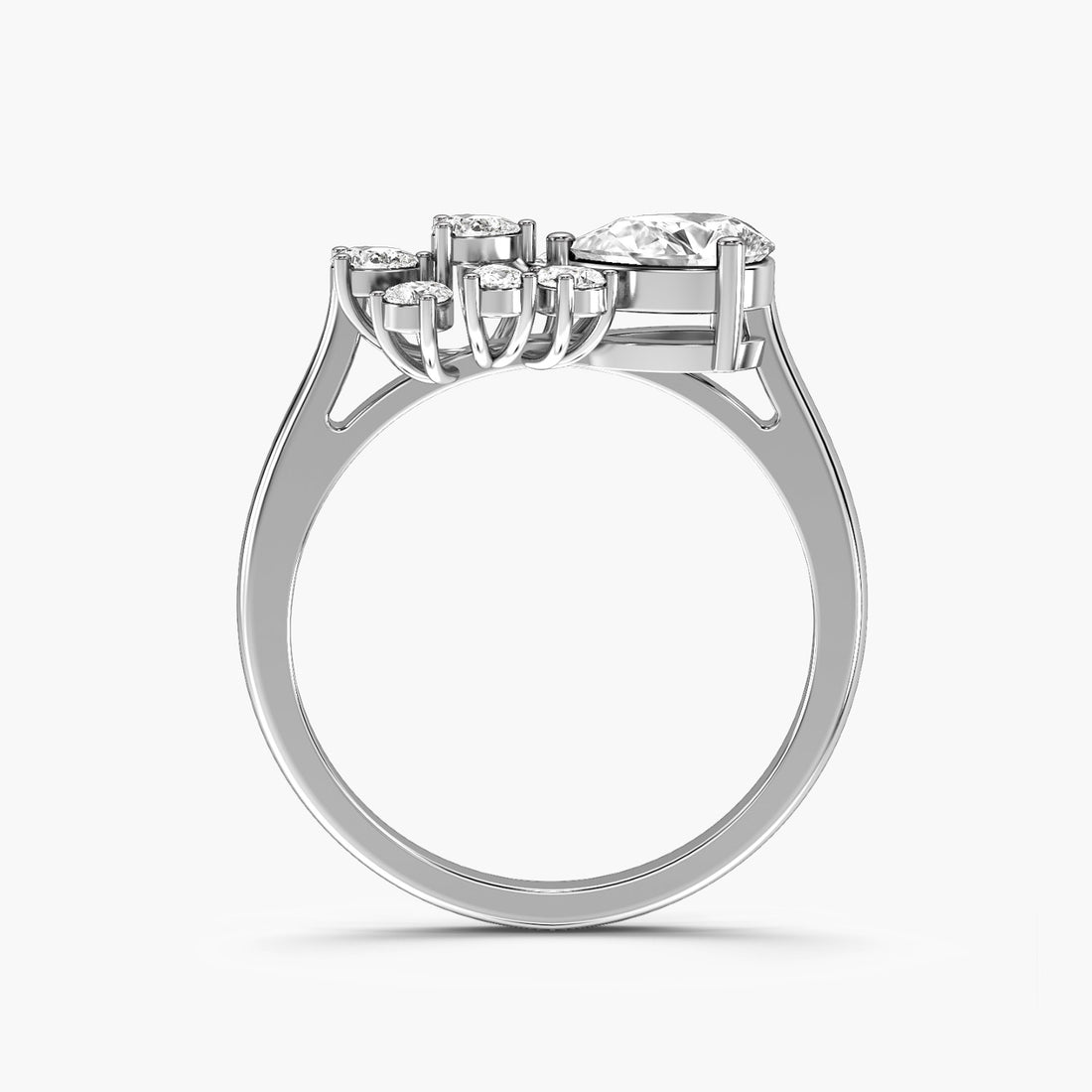 Spring beauty - Front View in White Gold - Diamond Ring by Moena