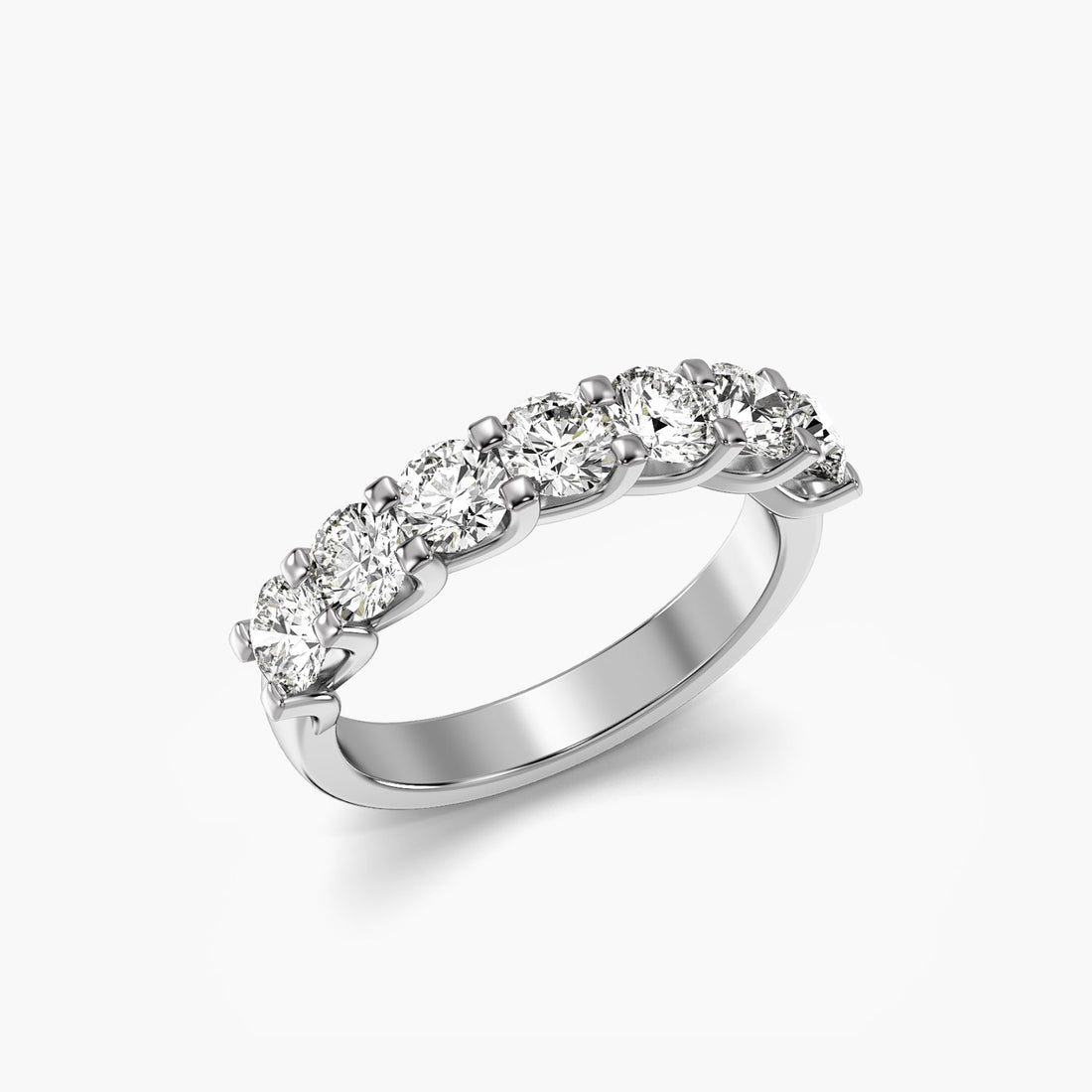 Eternal Seven - 3D View in White Gold - Diamond Ring by Moena