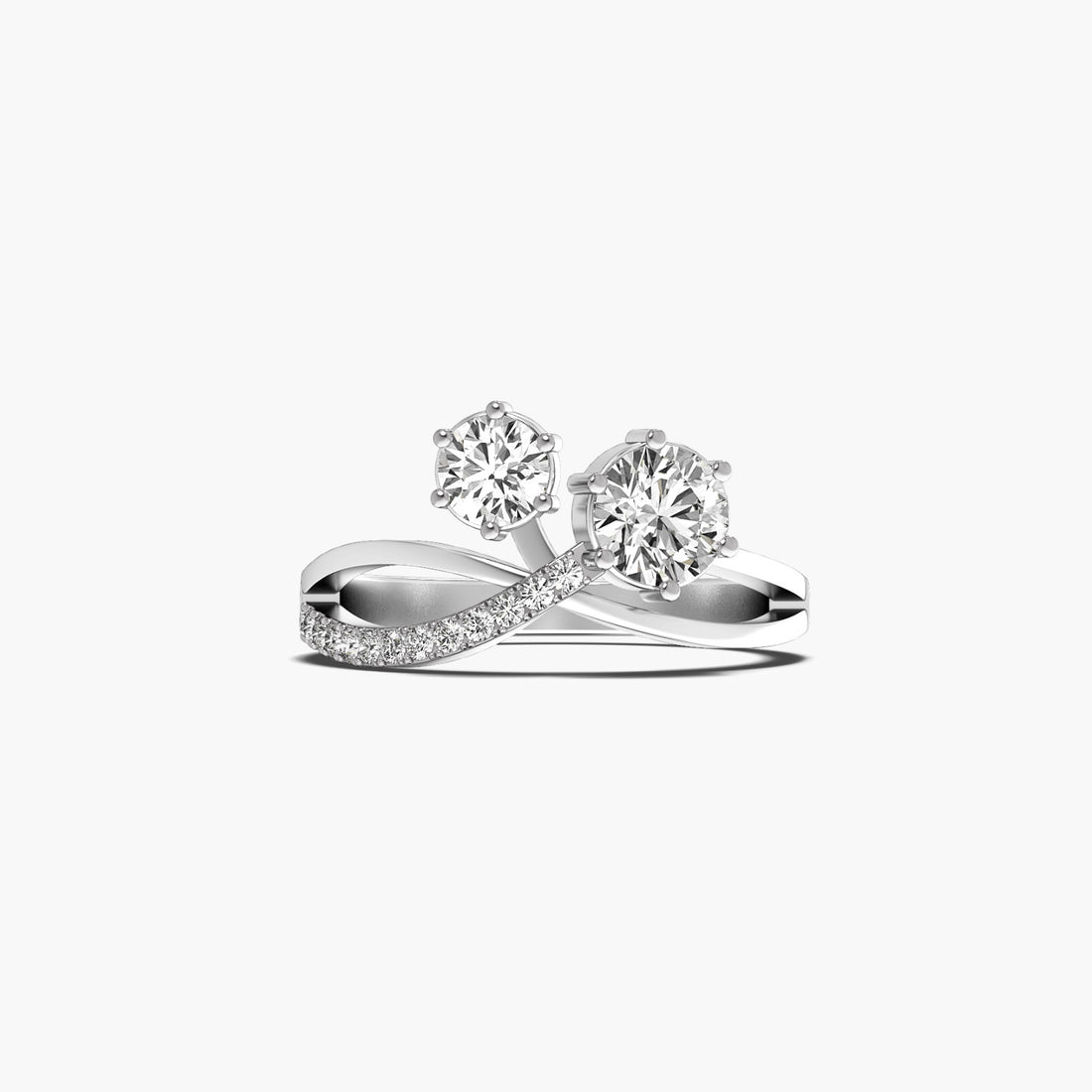 Eternal Bond Ring - Top View in White Gold - Diamond Ring by Moena
