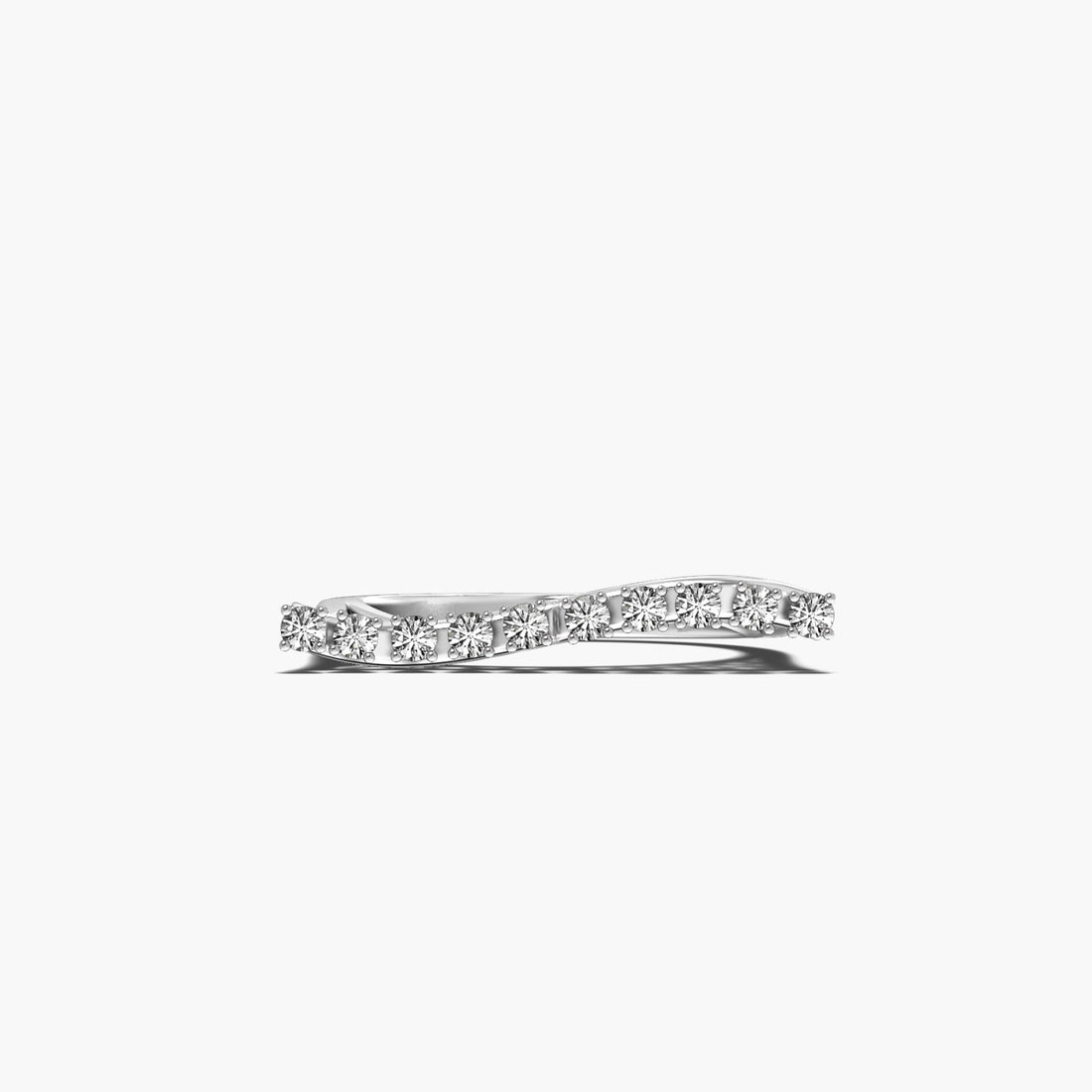 Diamond Horizon - Top View in White Gold - Diamond Ring by Moena