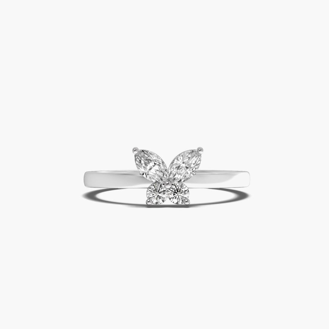 Wings of Light - Top View in White Gold - Diamond Ring by Moena