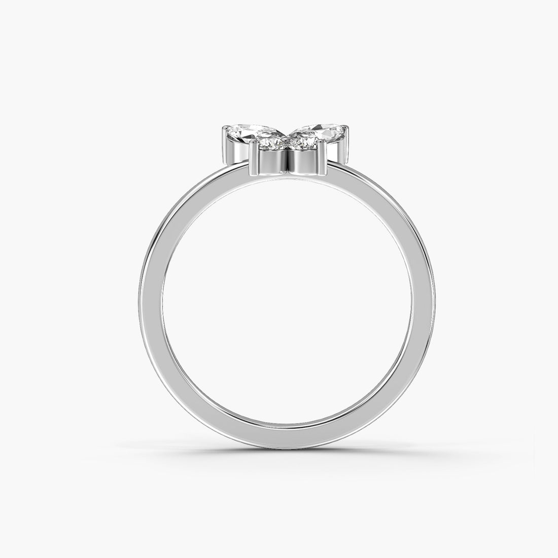 Wings of Light - Front View in White Gold - Diamond Ring by Moena