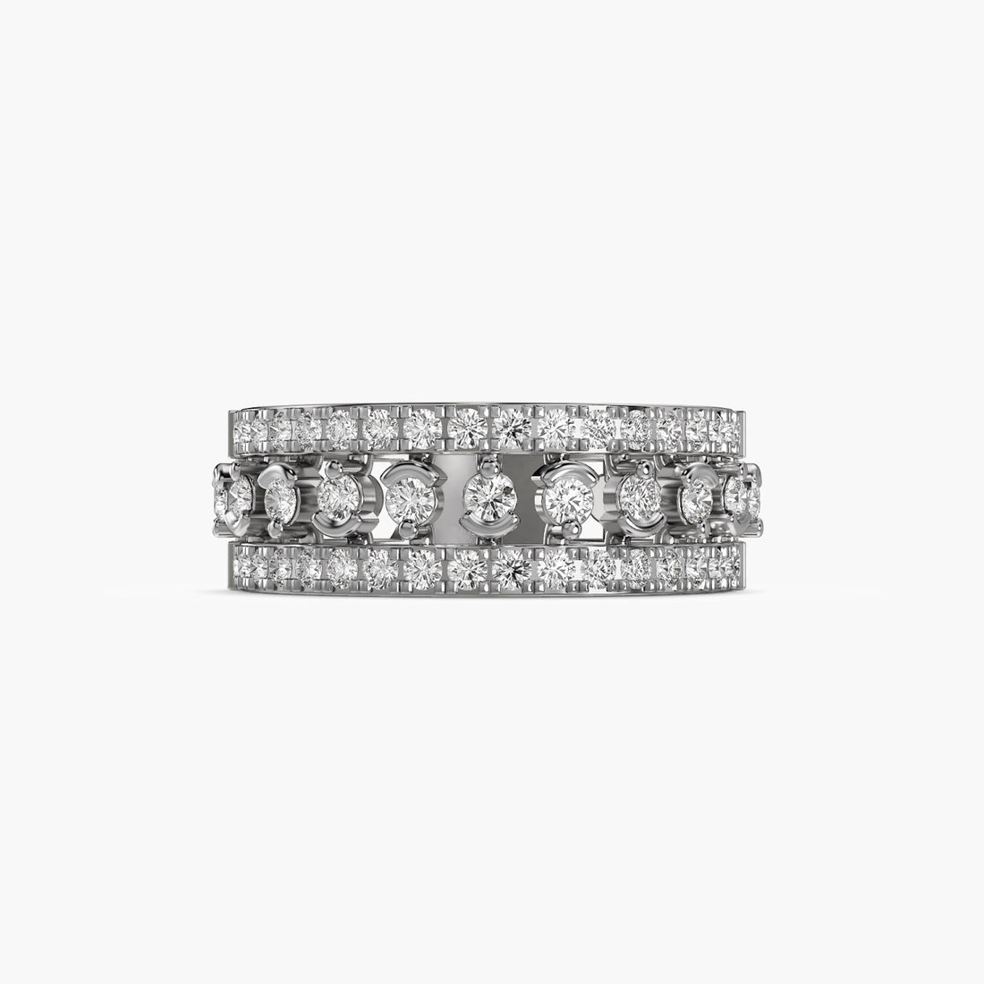 Celestial Cascade Band - Top View in White Gold - Diamond Ring by Moena