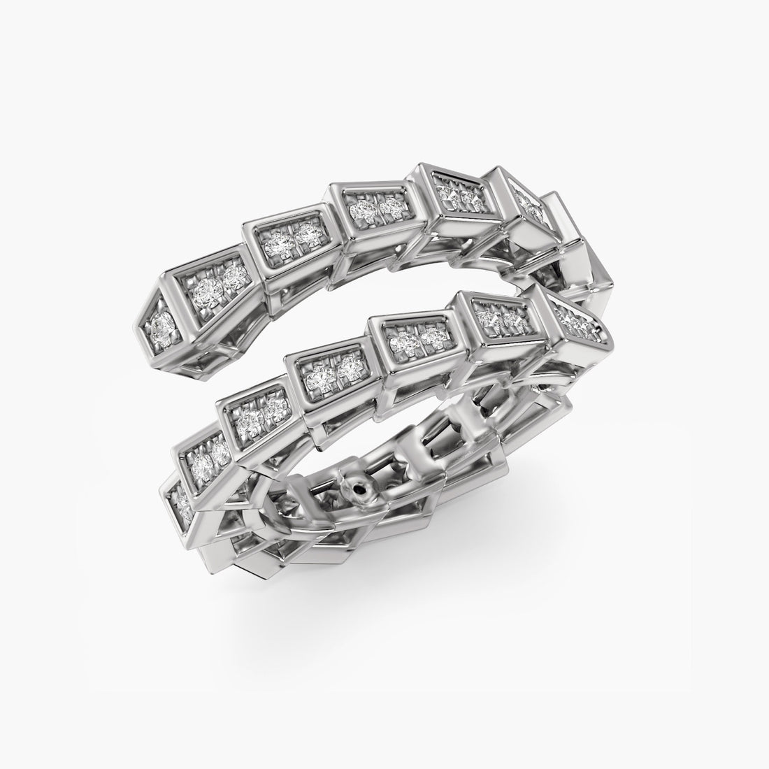 Prism Luxe Band - 3D View in White Gold - Diamond Ring by Moena