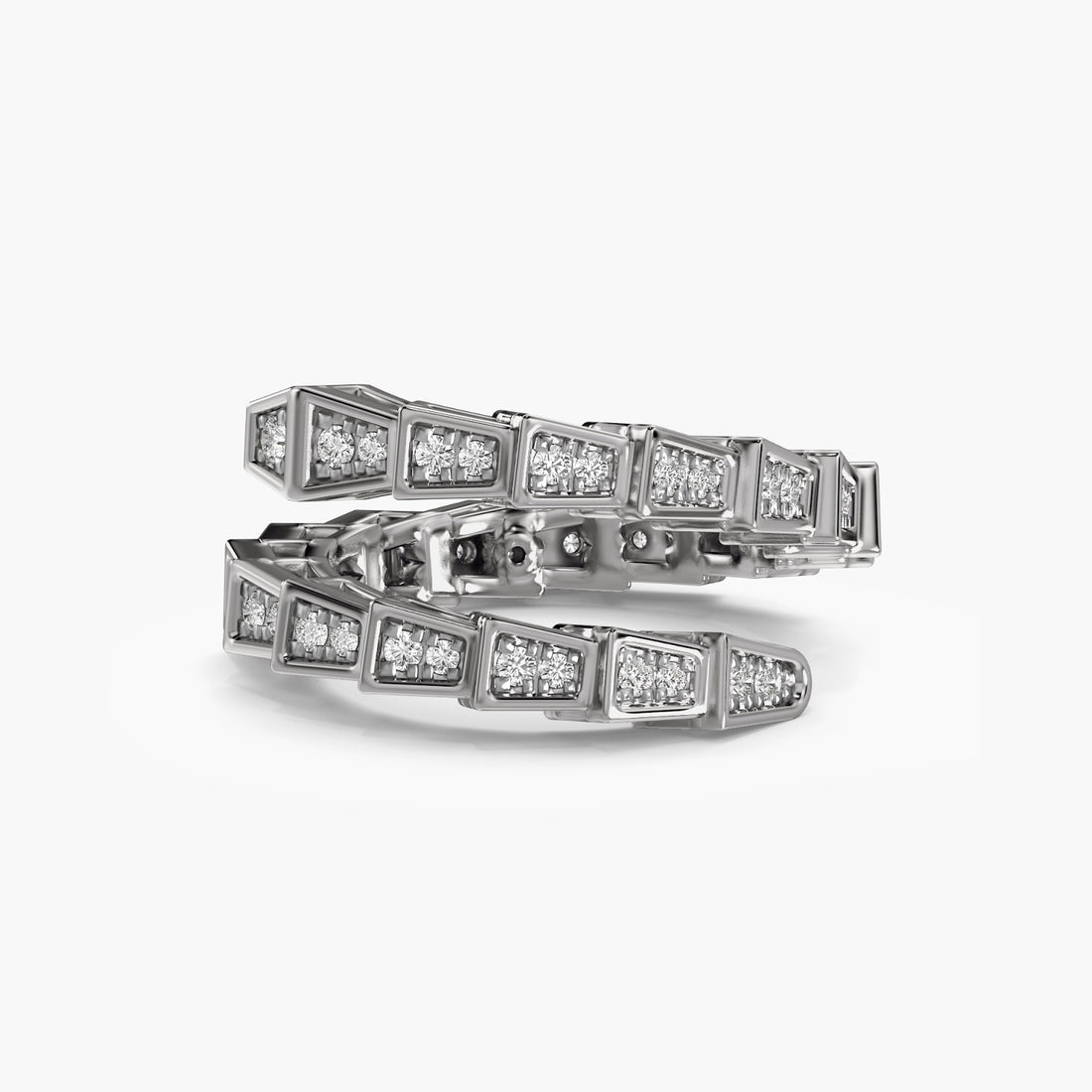 Prism Luxe Band - Top View in White Gold - Diamond Ring by Moena