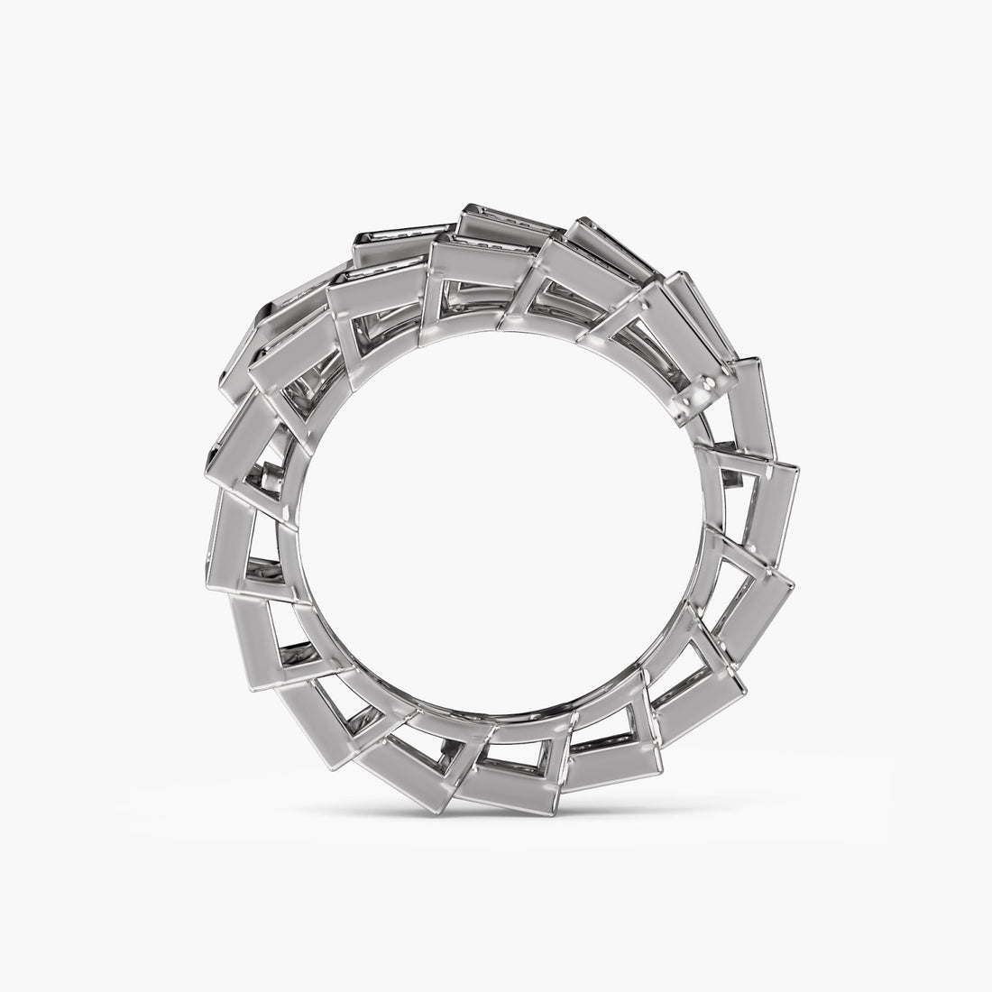 Prism Luxe Band - Front View in White Gold - Diamond Ring by Moena