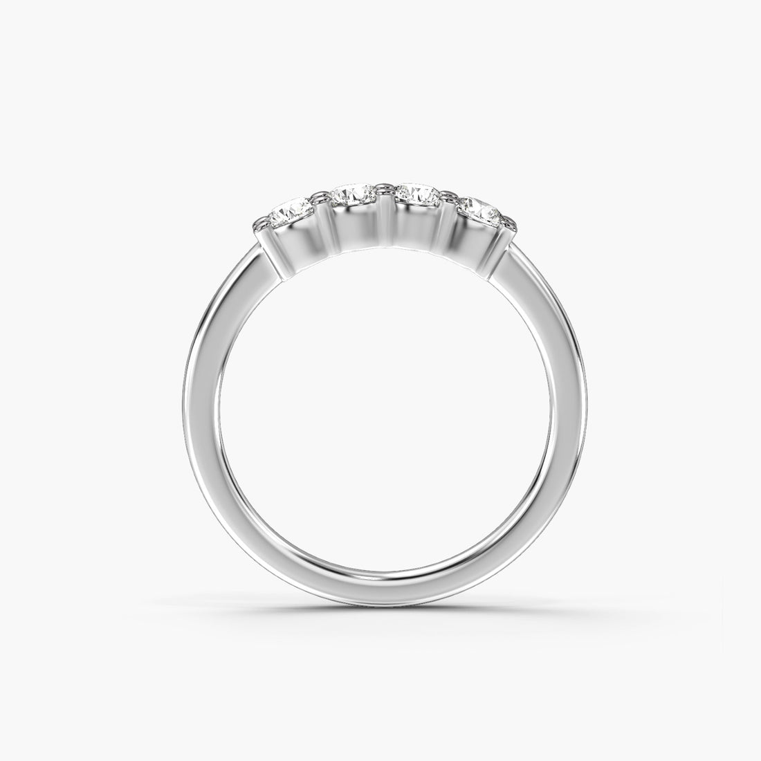Zenith - Front View in White Gold - Diamond Ring by Moena