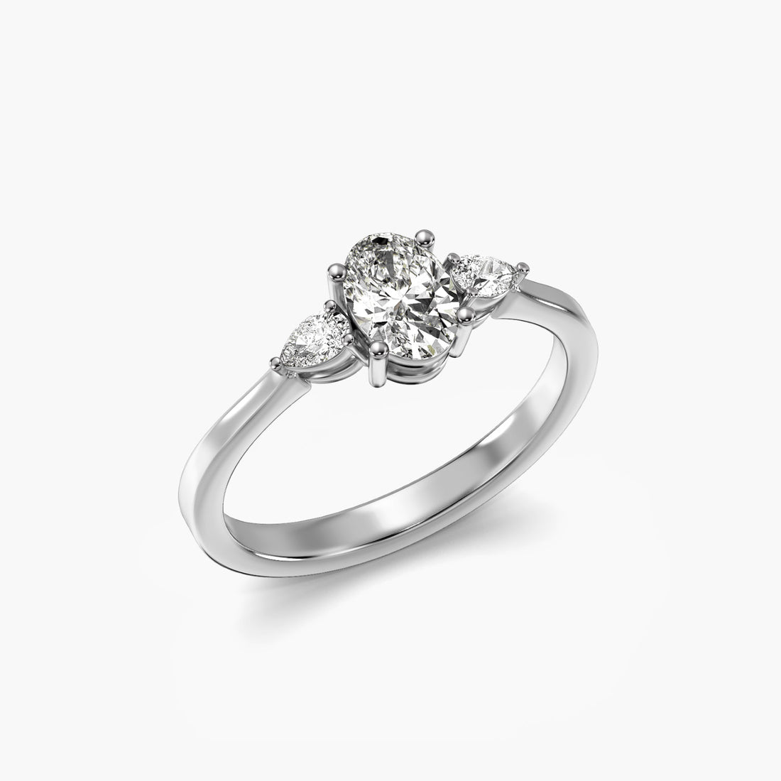 Opera 2 stoned ring - 3D View in White Gold - Diamond Ring by Moena