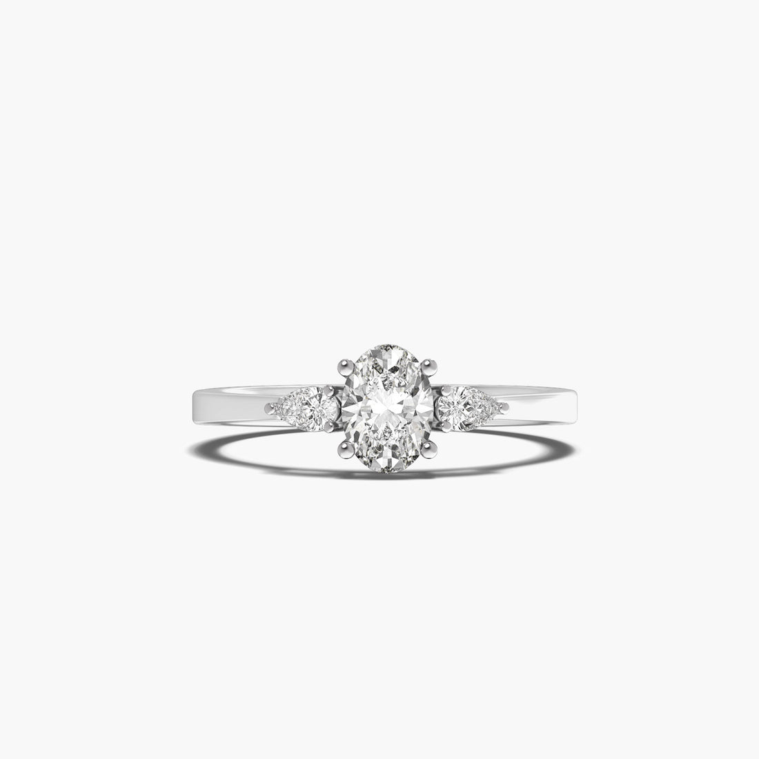 Opera 2 stoned ring - Top View in White Gold - Diamond Ring by Moena