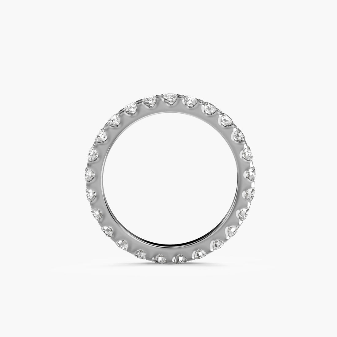 Lab-Grown Diamond Classic Eternity Band - Front View in White Gold - Diamond Ring by Moena