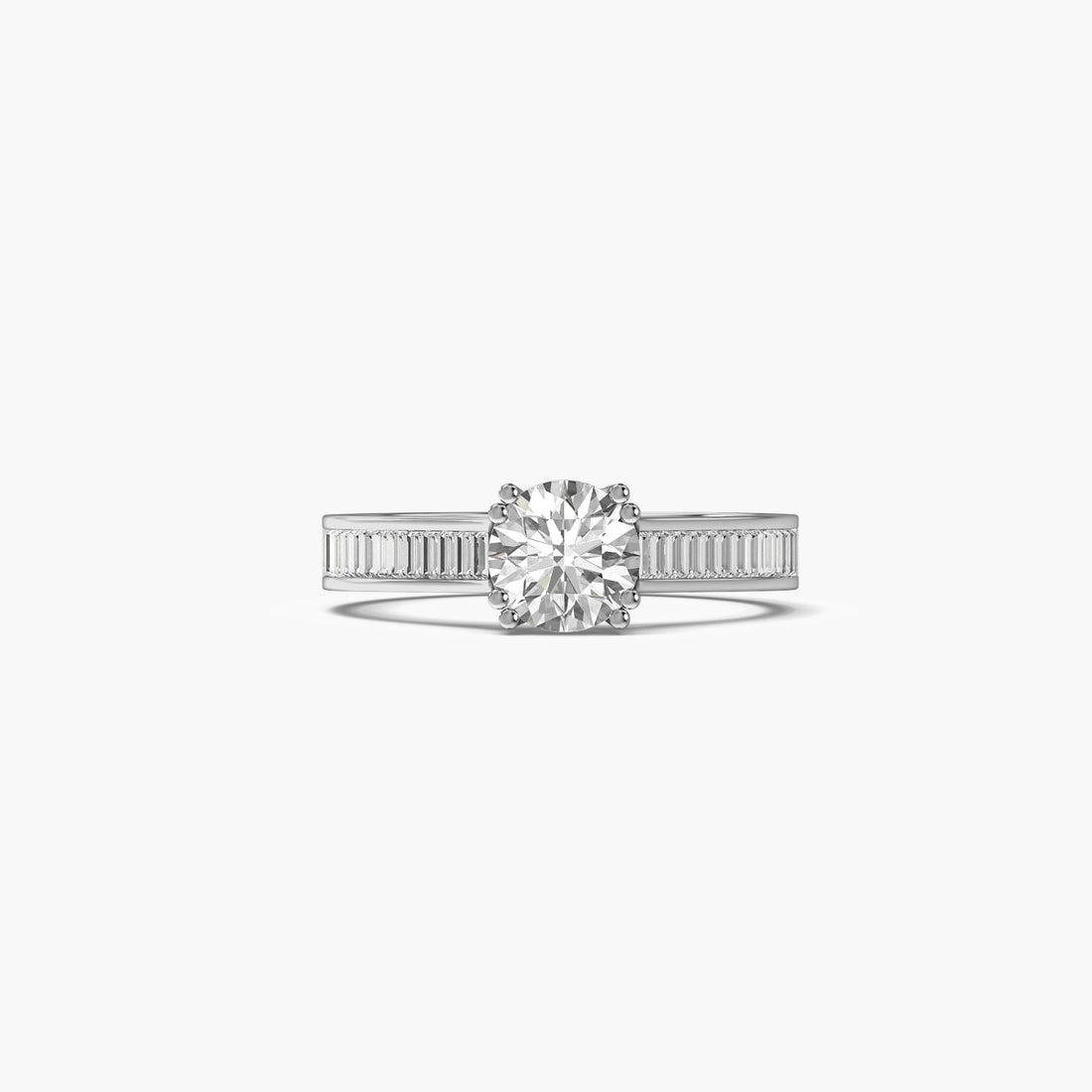 Radiant Grace - Top View in White Gold - Radiant Diamond Ring by Moena