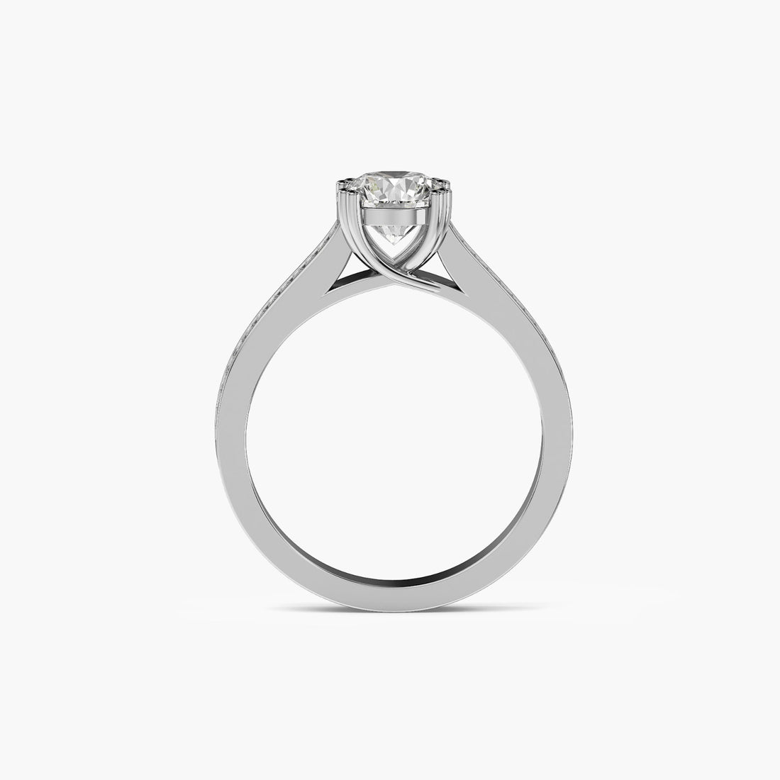 Radiant Grace - Front View in White Gold - Radiant Diamond Ring by Moena
