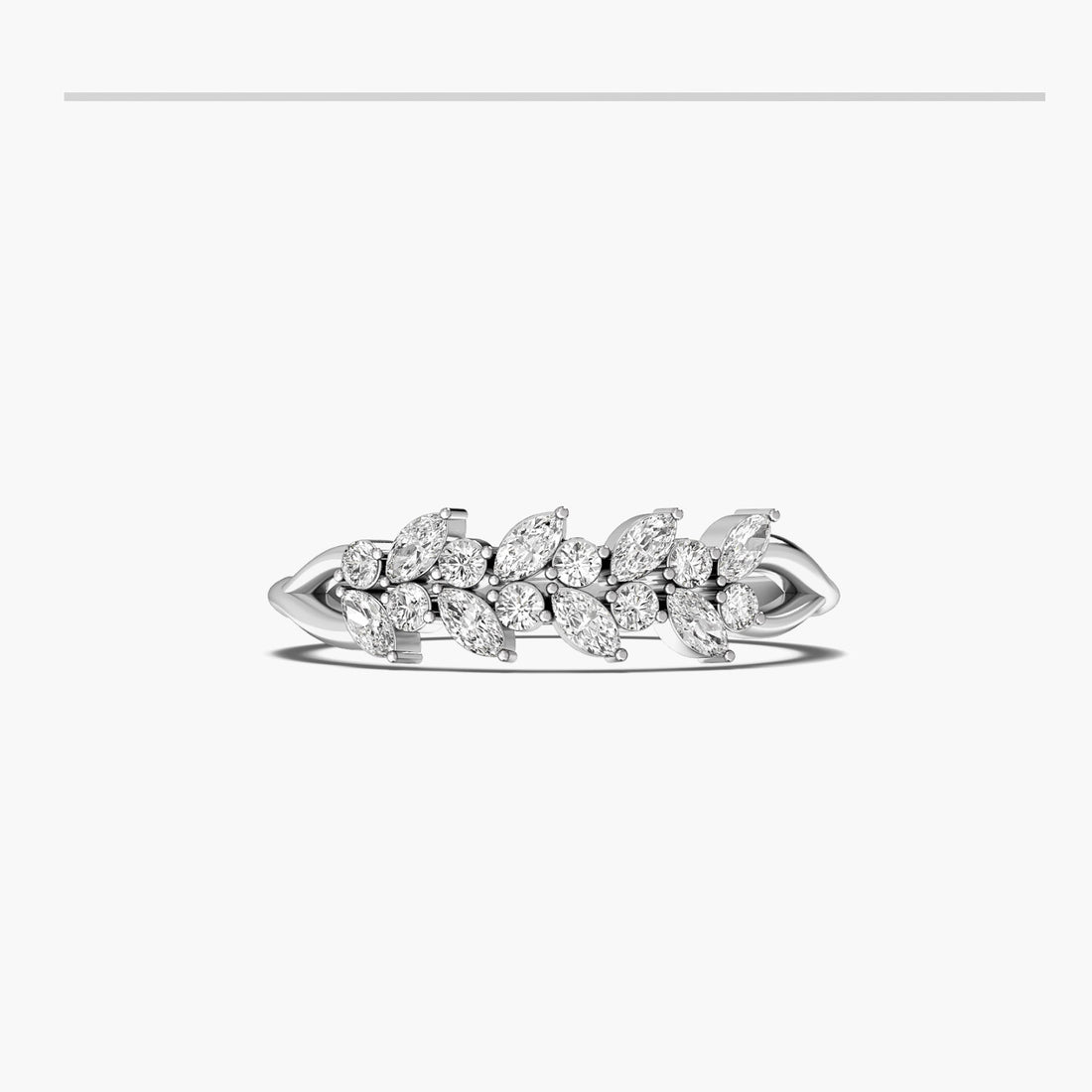 Dawn & Dusk - Top View in White Gold - Diamond Ring by Moena
