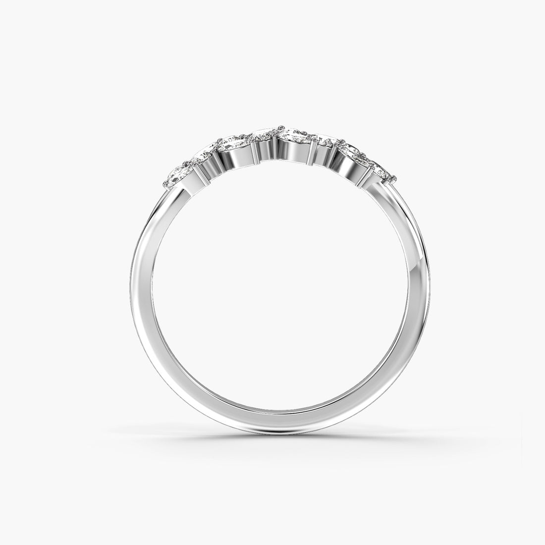 Dawn & Dusk - Front View in White Gold - Diamond Ring by Moena