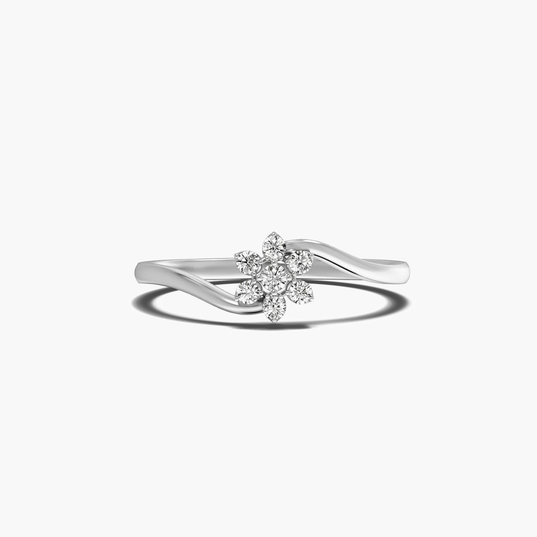 Pure Bloom - Top View in White Gold - Diamond Ring by Moena