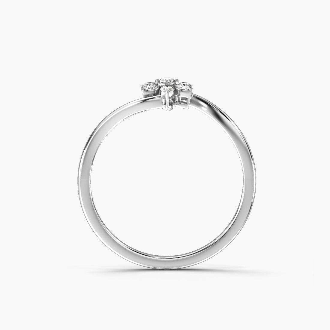 Pure Bloom - Front View in White Gold - Diamond Ring by Moena