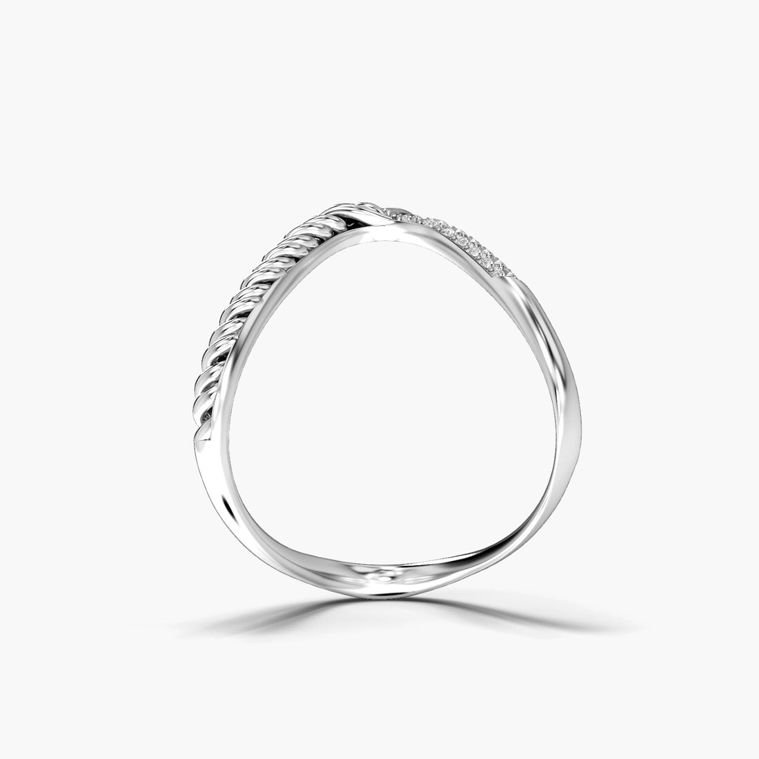 V-Serenity - Front View in White Gold - Diamond Ring by Moena