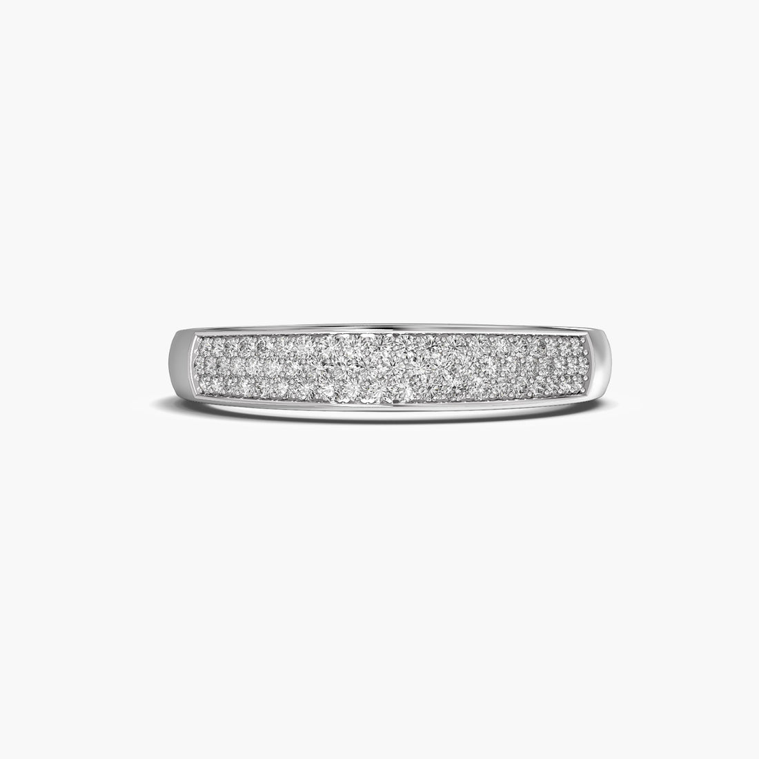 Radiant Pave Band - Top View in White Gold - Radiant Diamond Ring by Moena