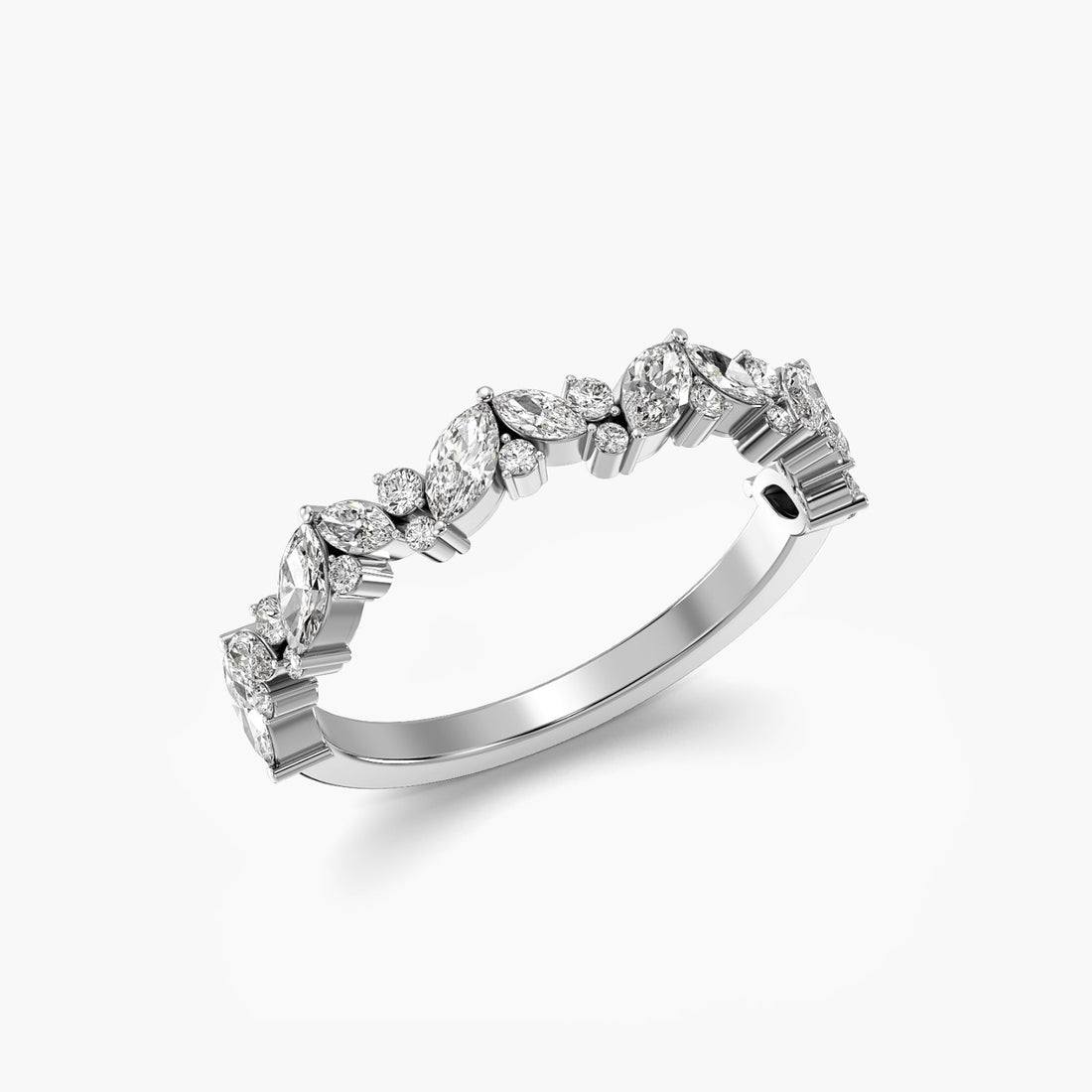 Infinite Romance - 3D View in White Gold - Diamond Ring by Moena