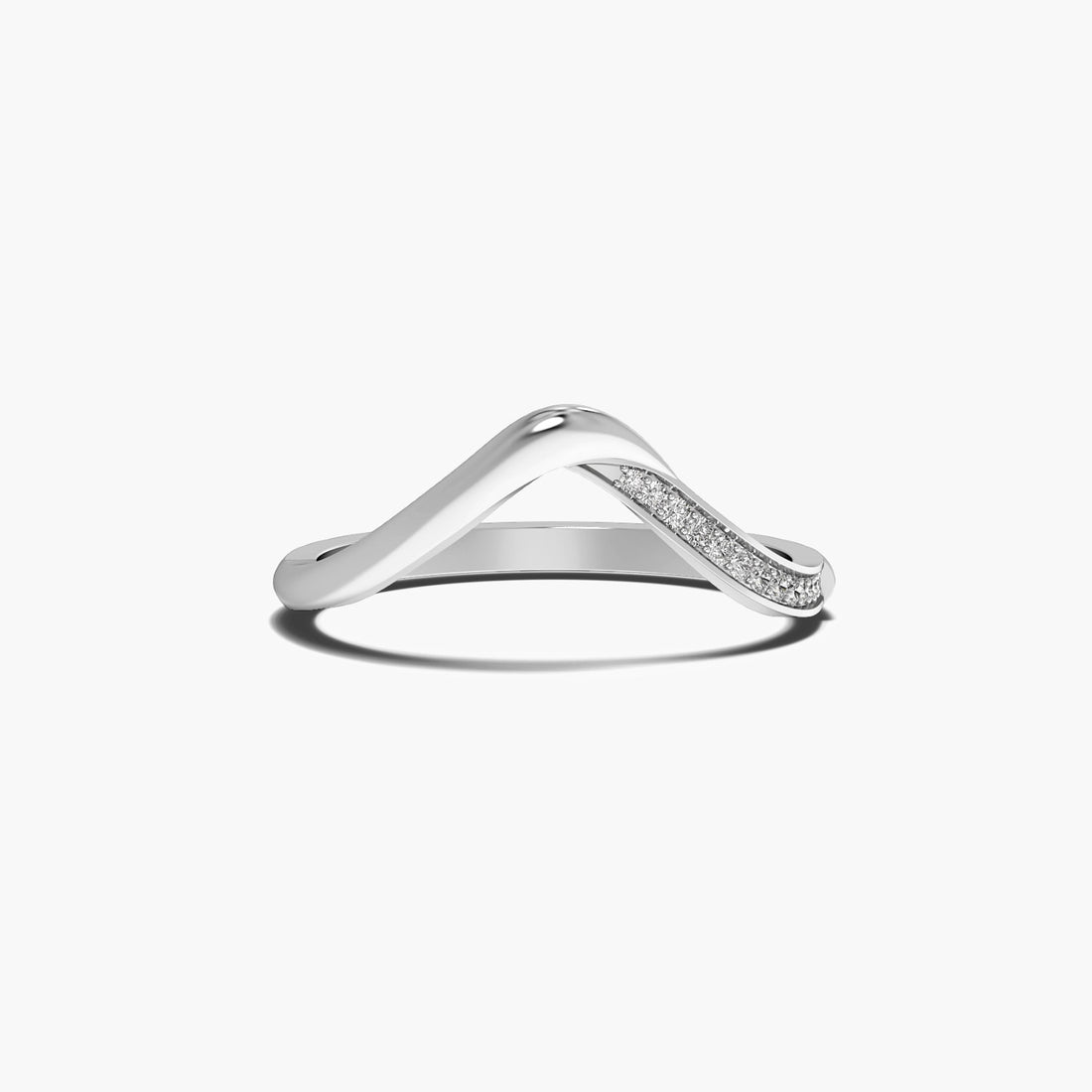 V-Gleam - Top View in White Gold - Diamond Ring by Moena