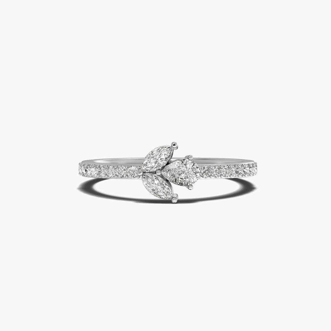 Opulent Luxe - Top View in White Gold - Diamond Ring by Moena