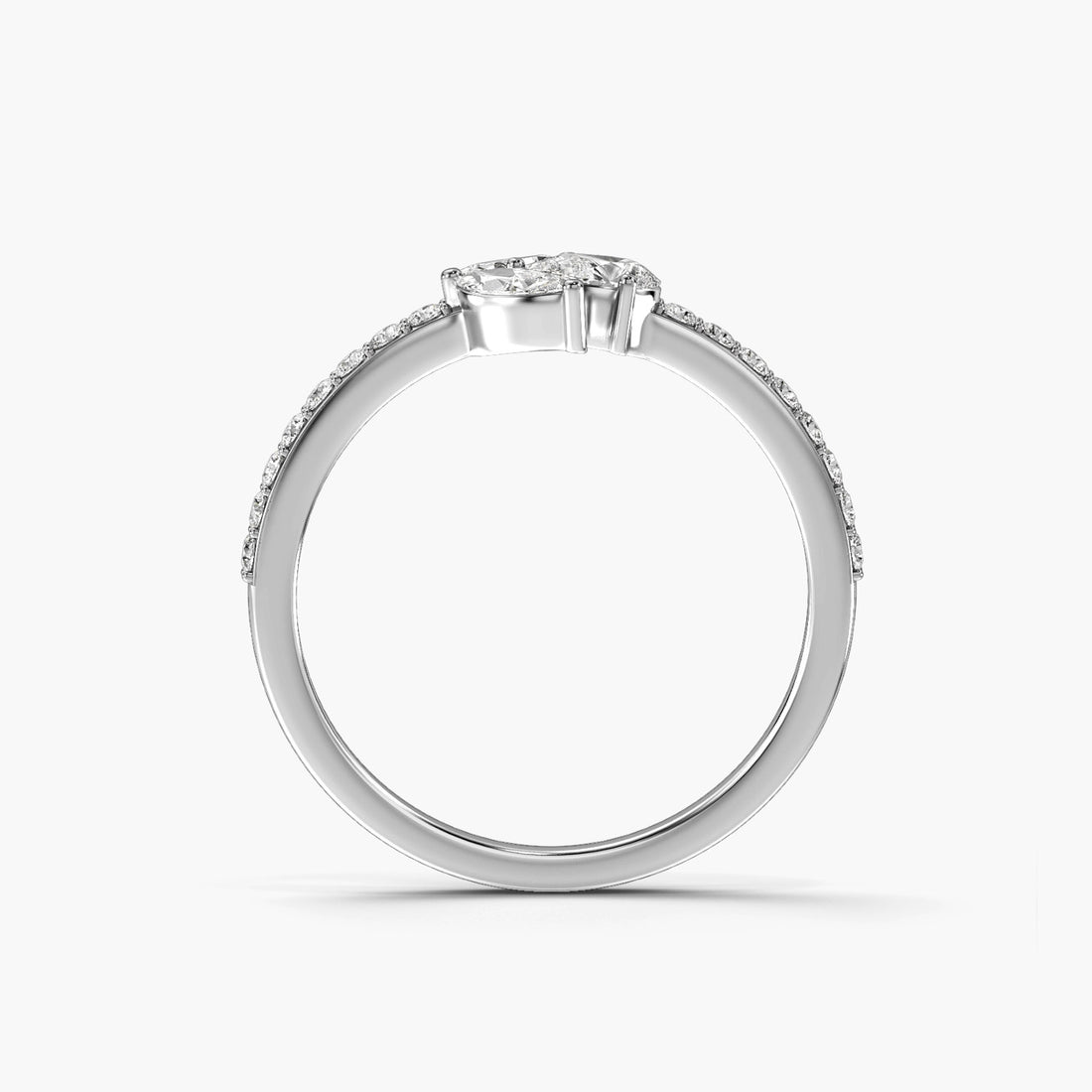 Opulent Luxe - Front View in White Gold - Diamond Ring by Moena