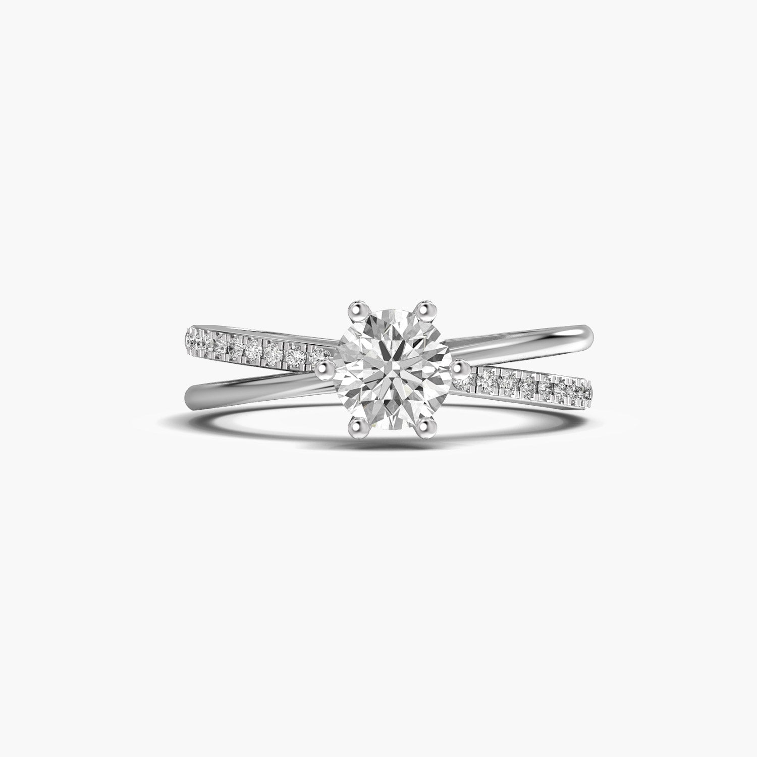 Lustrous Arc Solitaire Ring - Moena